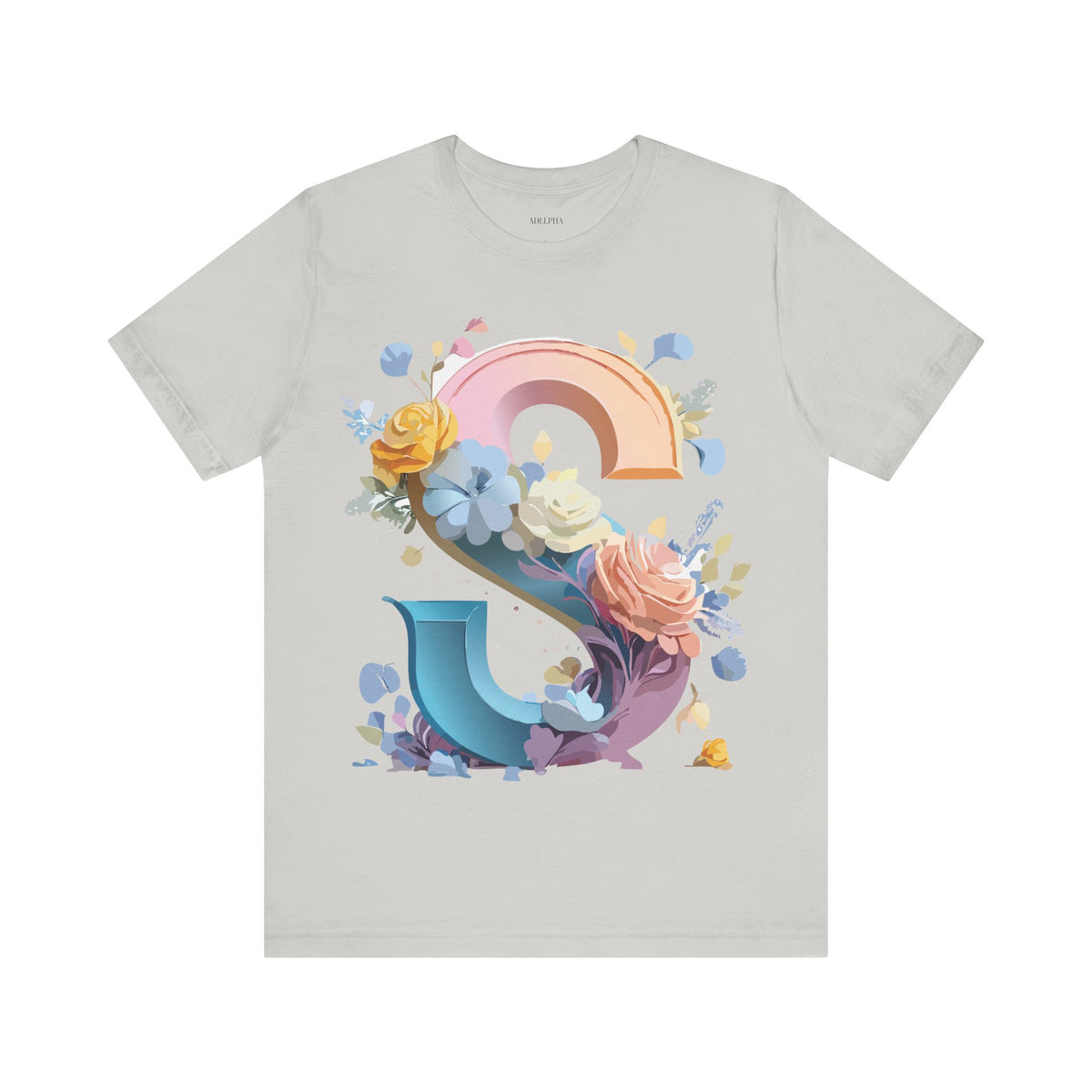 Letter S Graphic Unisex Cotton Bella+Canvas Tee with Art Letter Design