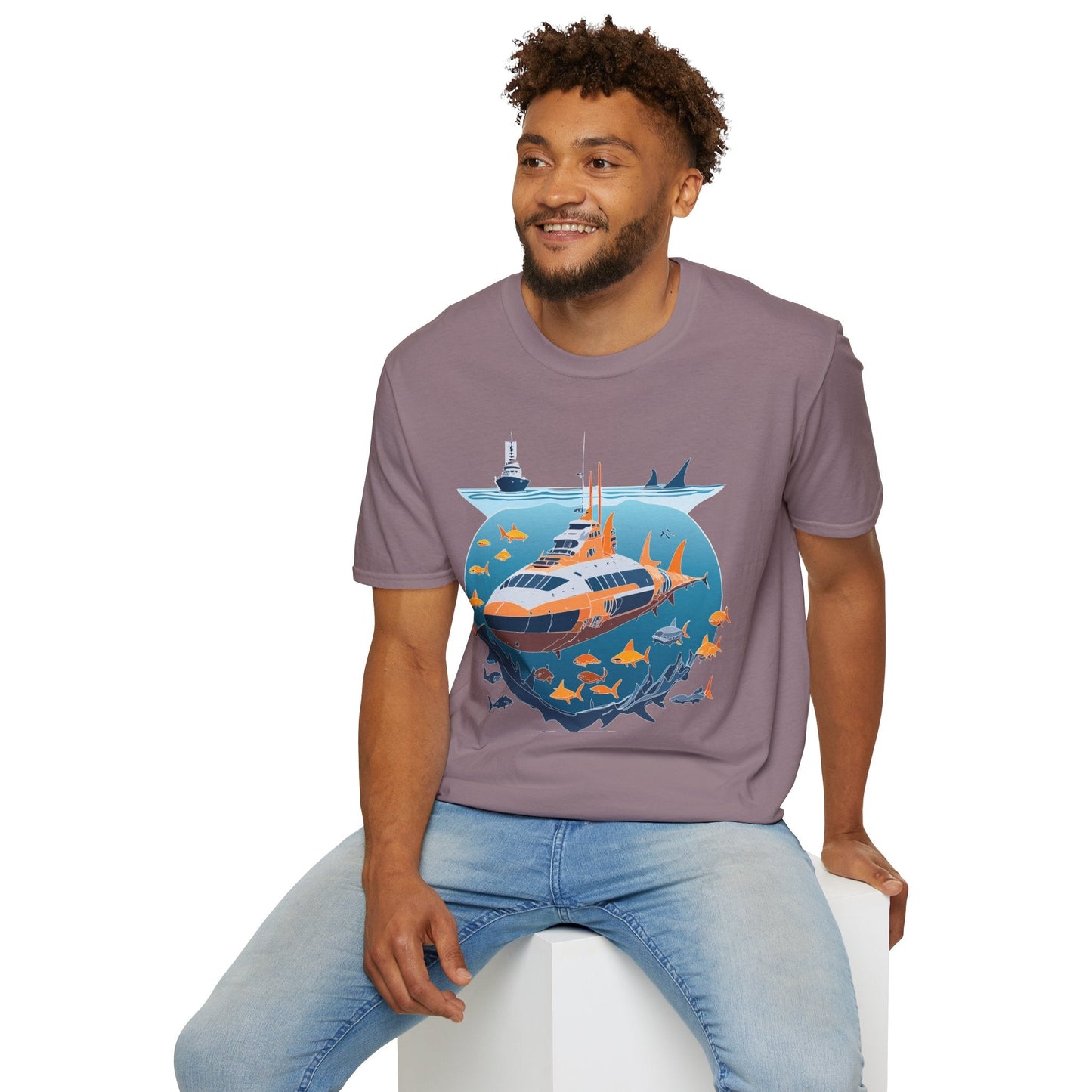 Ocean Tee Shirt Unisex Short Sleeve Gildan Softstyle 64000 Premium Comfort Ocean Artwork