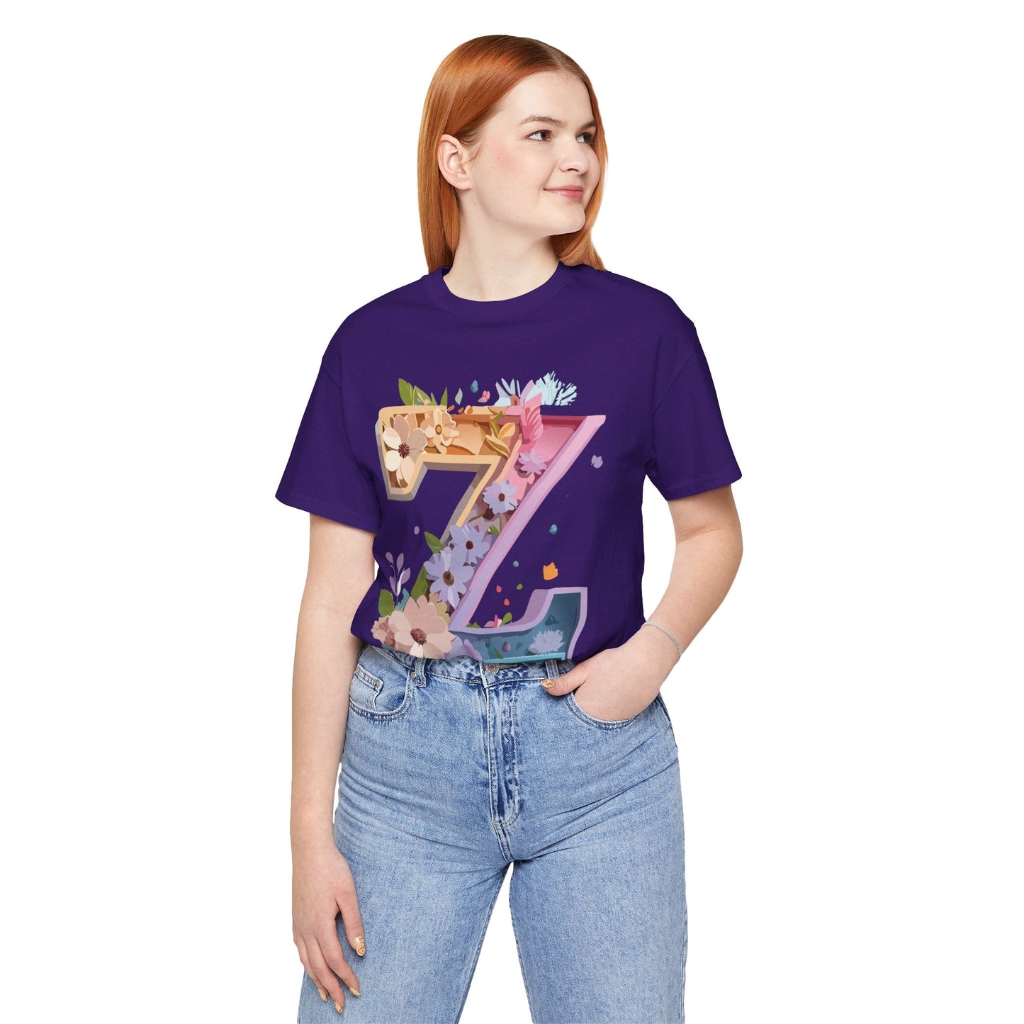 Letter Z Shirt Unisex Graphic Tee Adelpha Vintage Inspired Artwork Short Sleeve Jersey