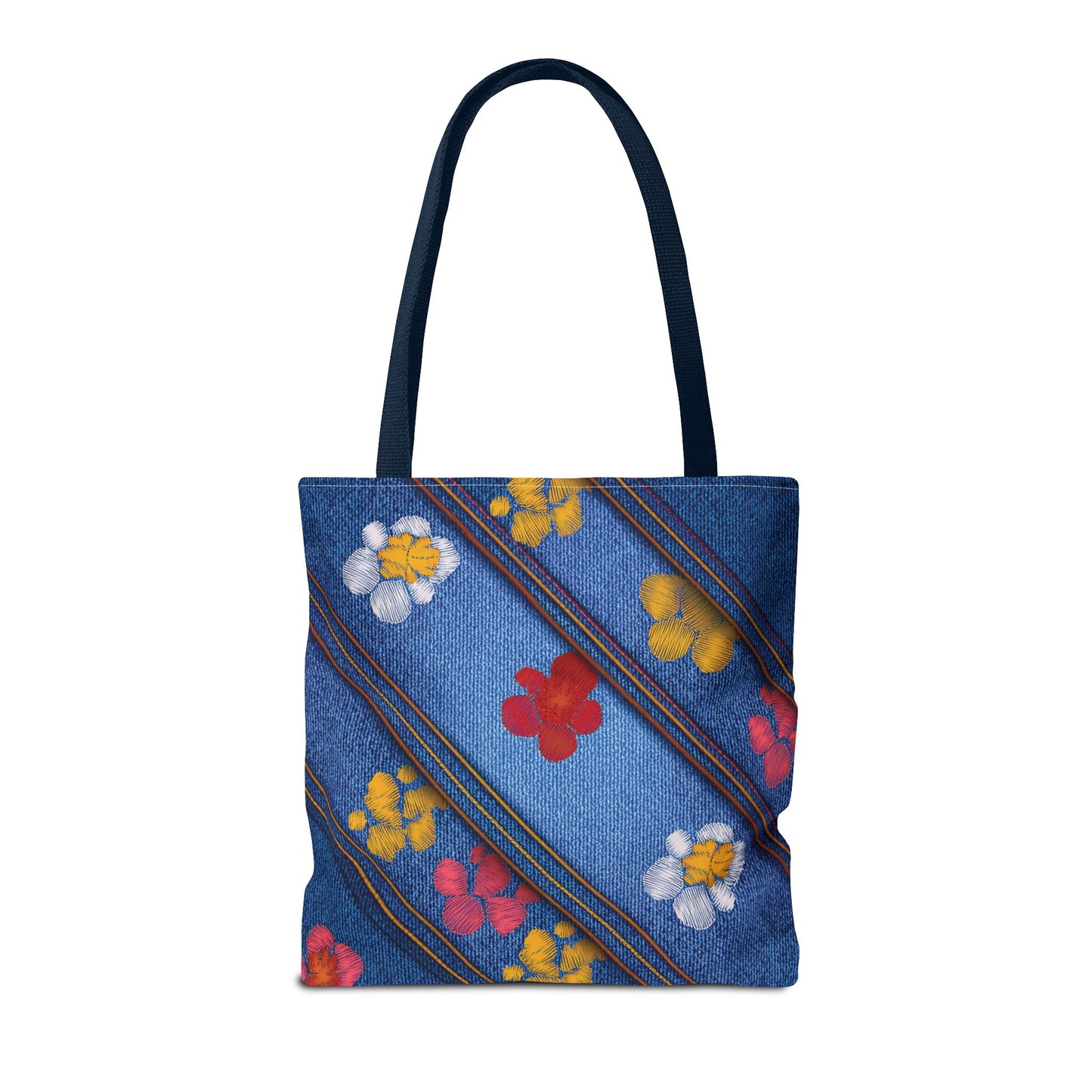 Denim Fabric Imitation Print Unisex Canvas Bag Poly Spun 3 Sizes Tote Bag 135
