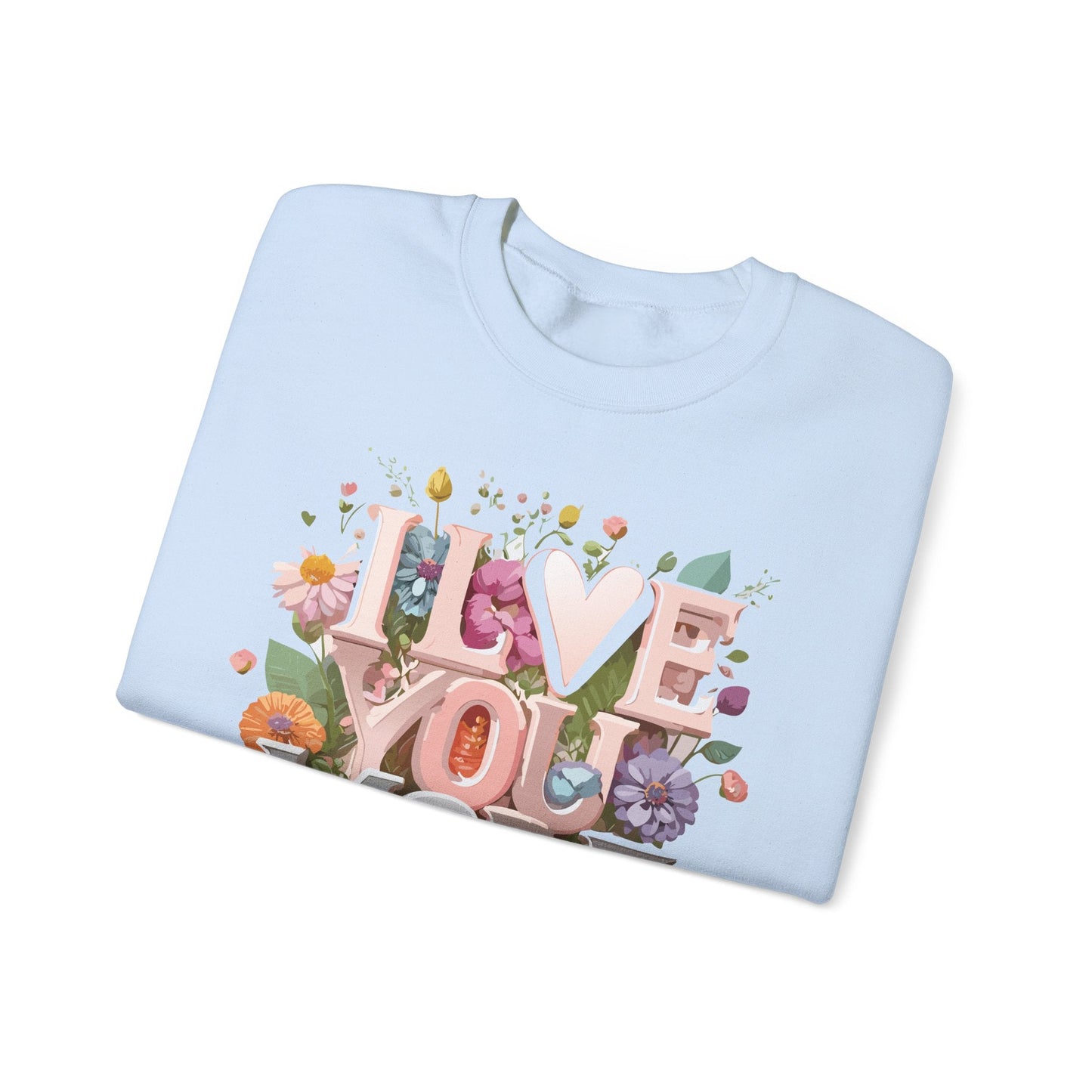Floral Love Sweatshirt Unisex Crewneck Valentine Day Floral Print Cozy Winter Wear