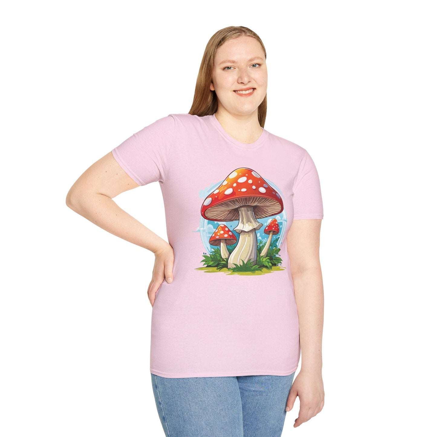 Mashroom Tee Shirt Unisex Funny Mashroom Design 100 Percent Cotton Softstyle Tee