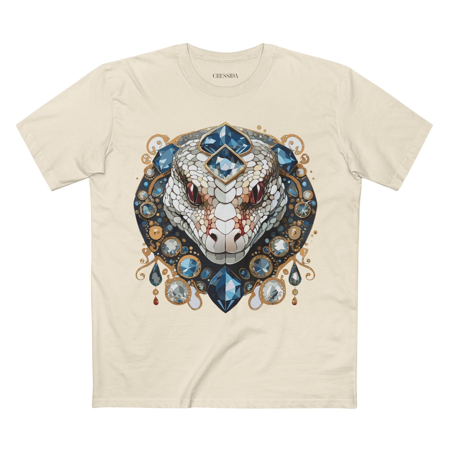 Snake Graphic Unisex 100 Cotton Tee With Unique Animal Golden Medallion Art Design 41