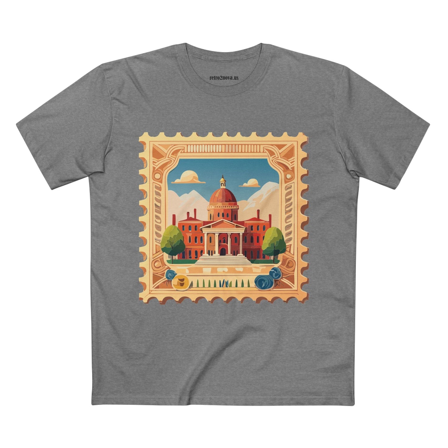Postage Stamp Shirt Unisex Premium Cotton Tee With Original Art Collection By Retro2Nova PS14