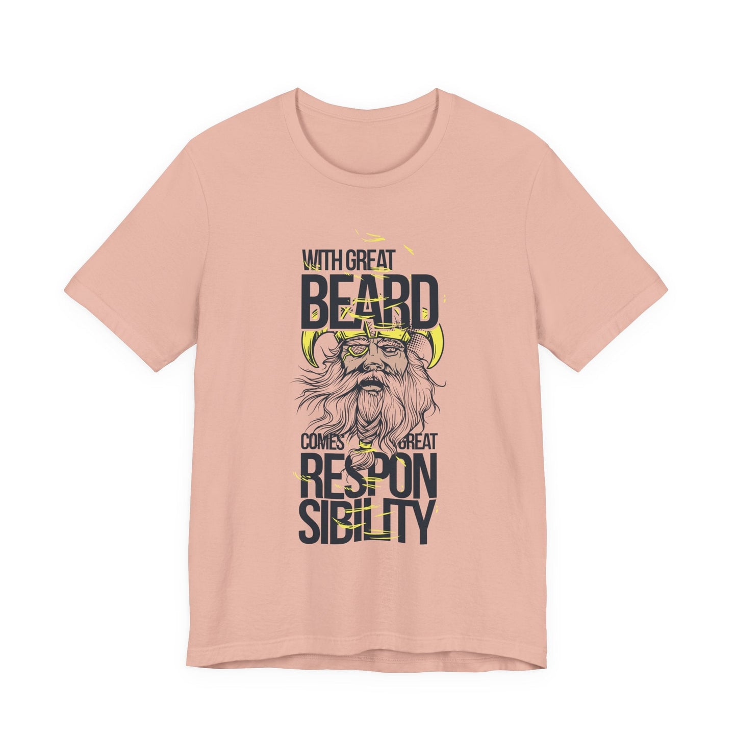 With Great Beard Comes Great Responsibility Tee Viking Beard Graphic Shirt A-2