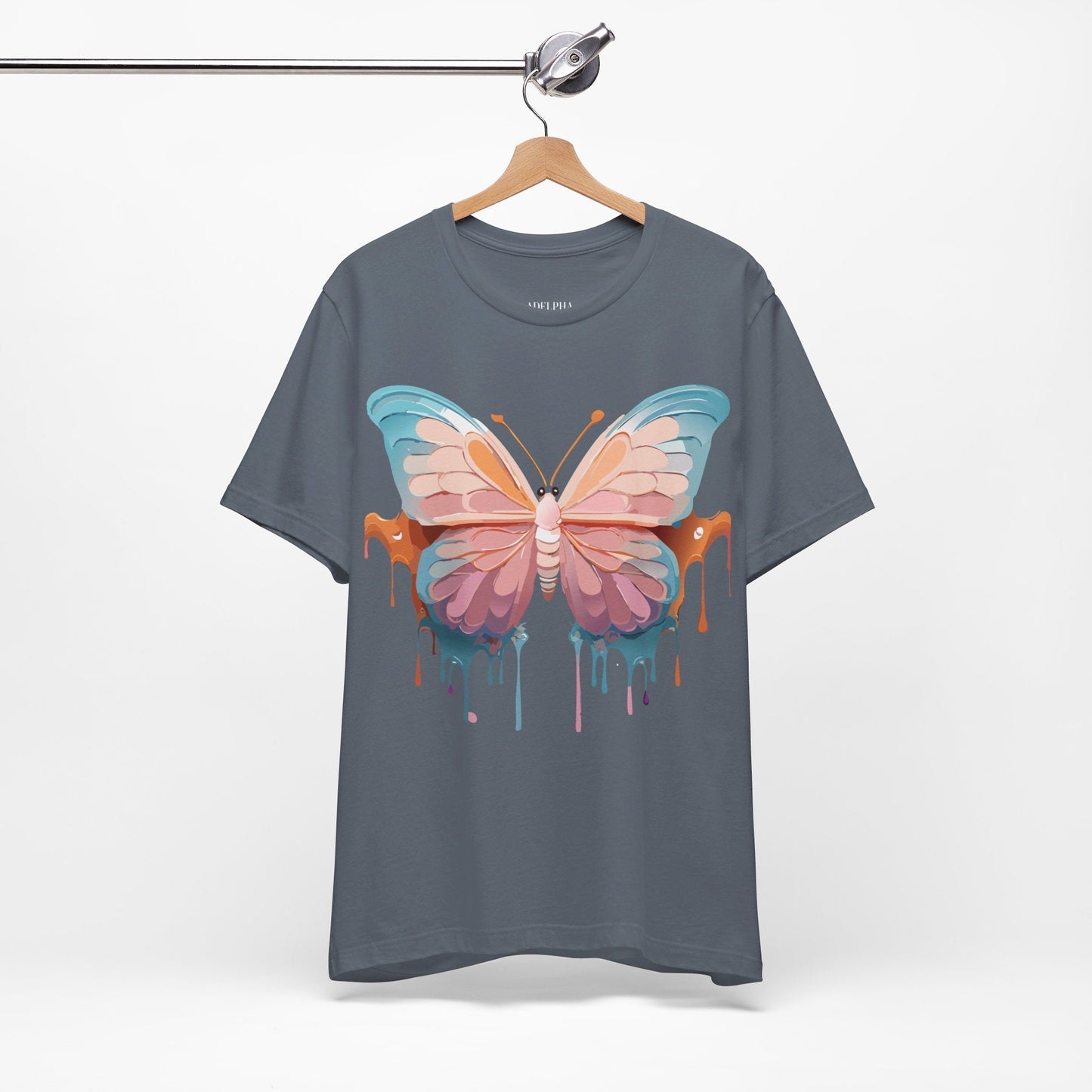 Butterfly Graphic Unisex 100 Cotton Lightweight Vintage Design Jersey Tee 86