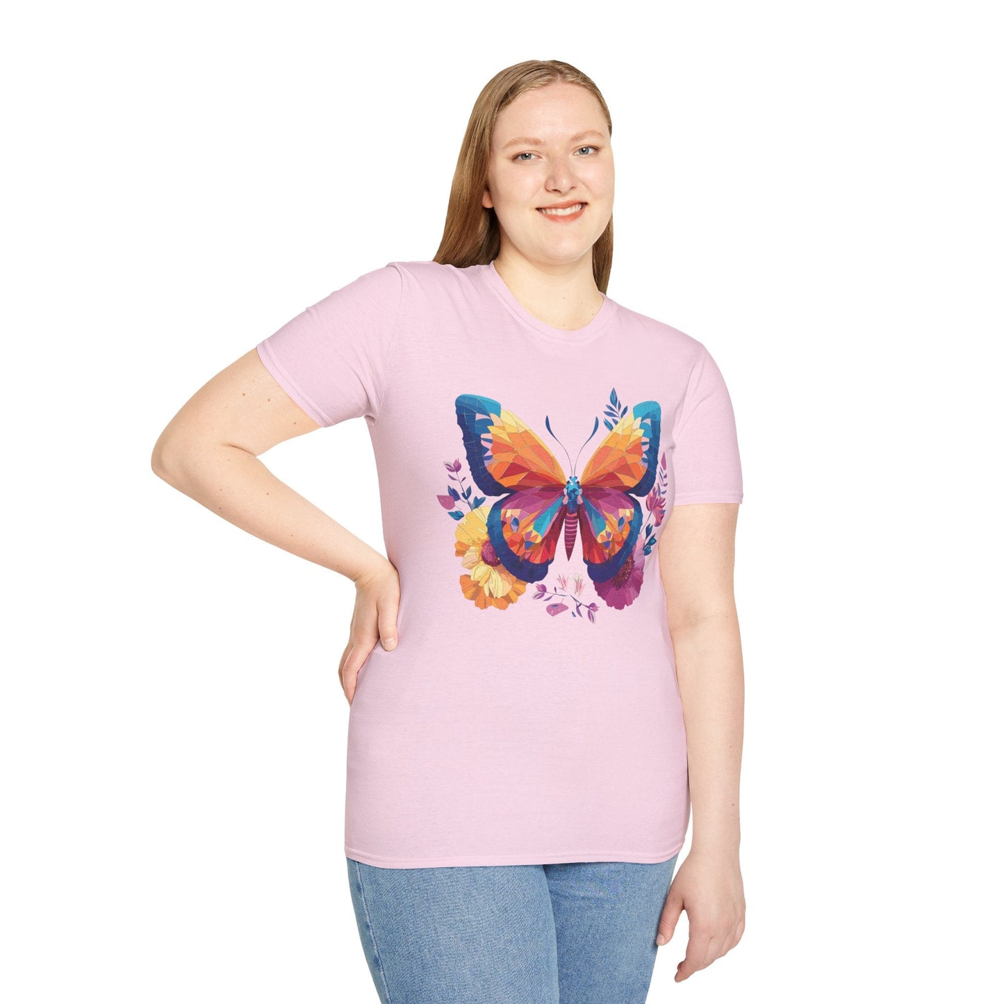 Butterfly Shirt Unisex Softstyle Short Sleeve Tee Monarch Butterfly 100 Percent Cotton