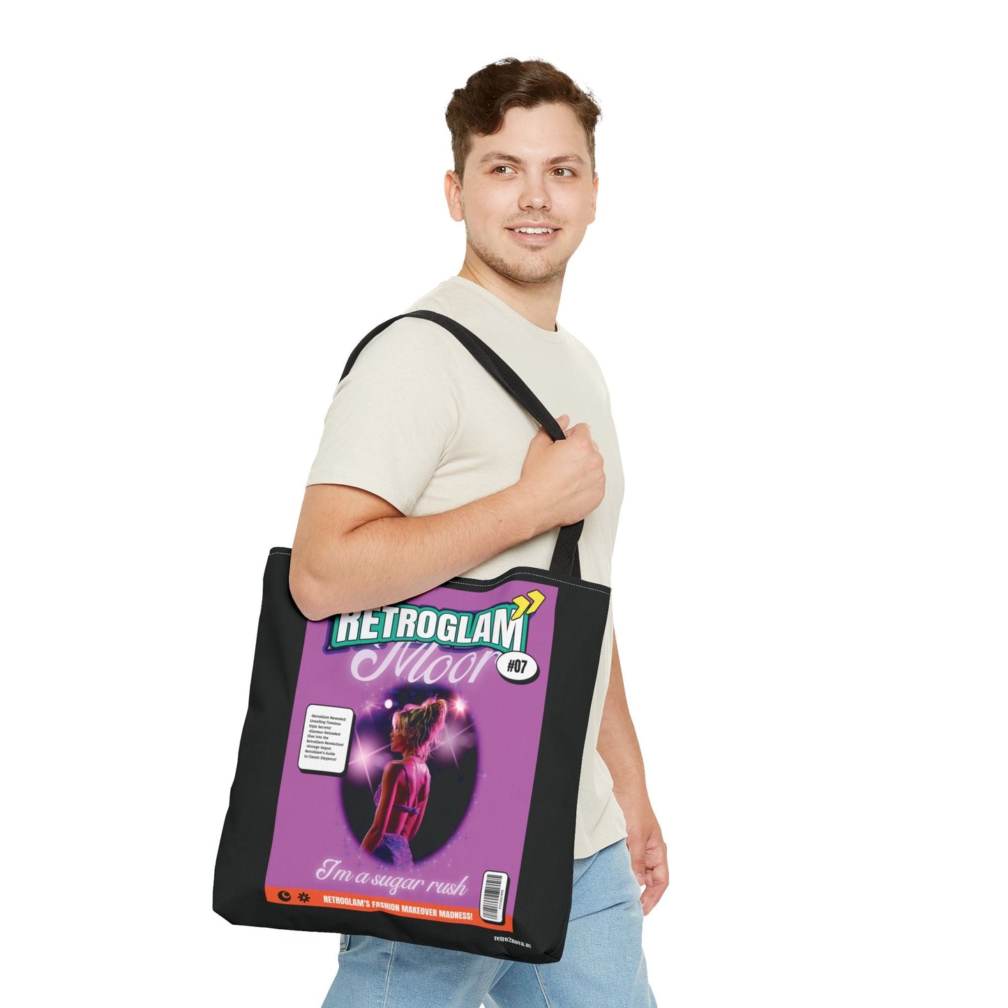 Magazine Cover Canvas Tote Bag For Everyday Use With Retro Style Durable Construction Free Shipping