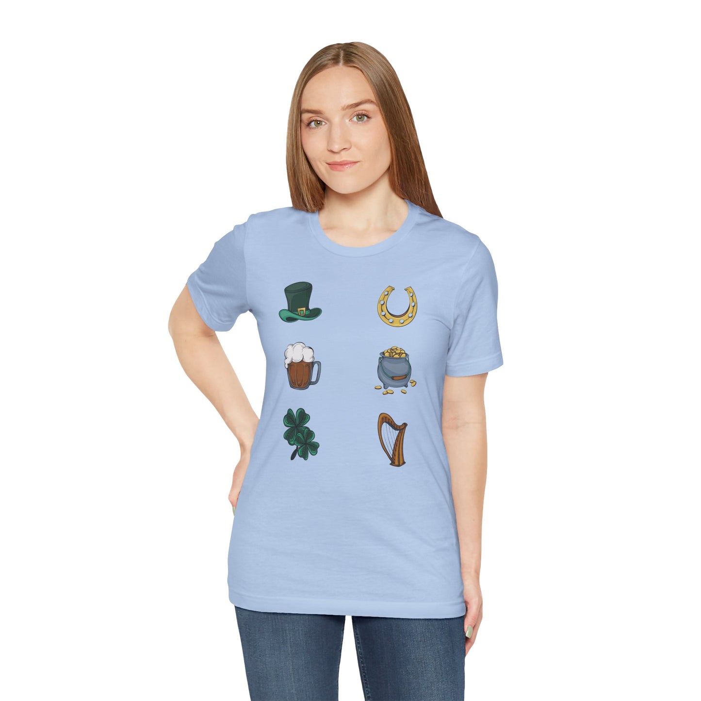 Unisex Cotton Tee Shirt with Lucky Prints