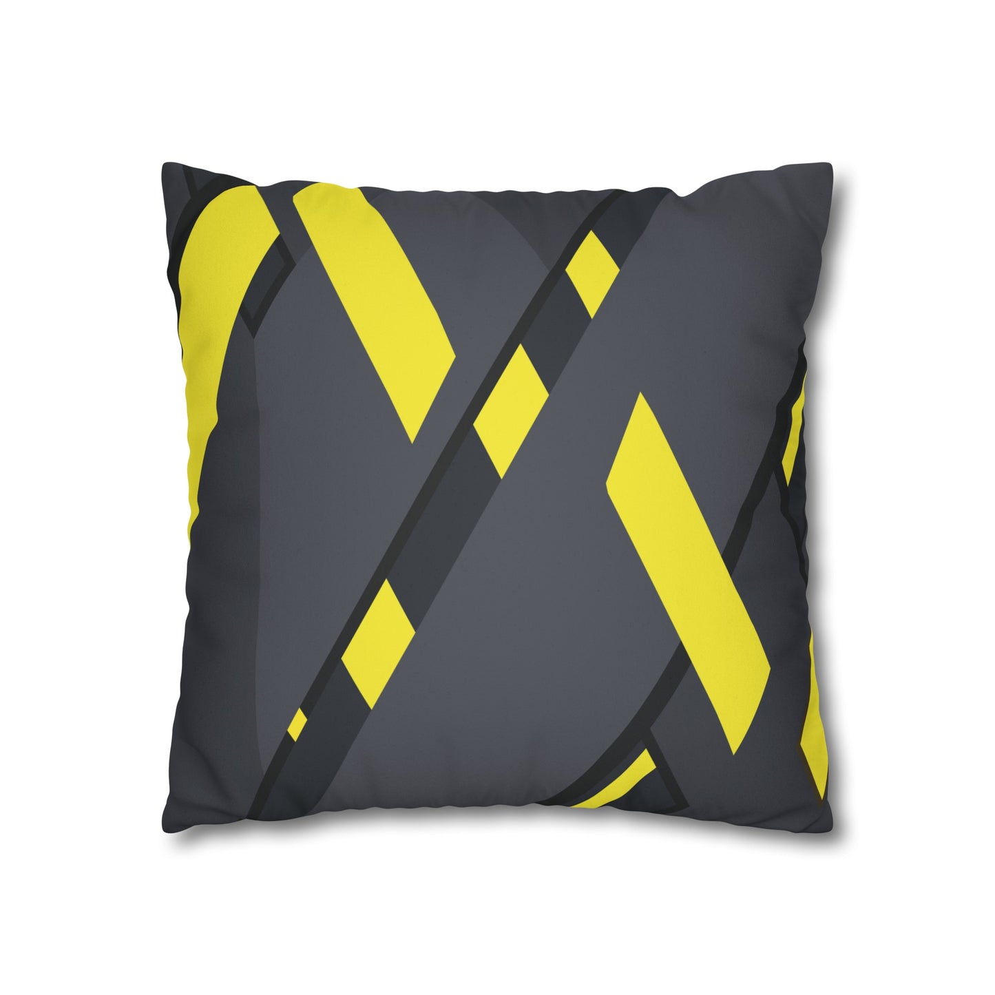 Faux Suede Pillowcase with Abstract print