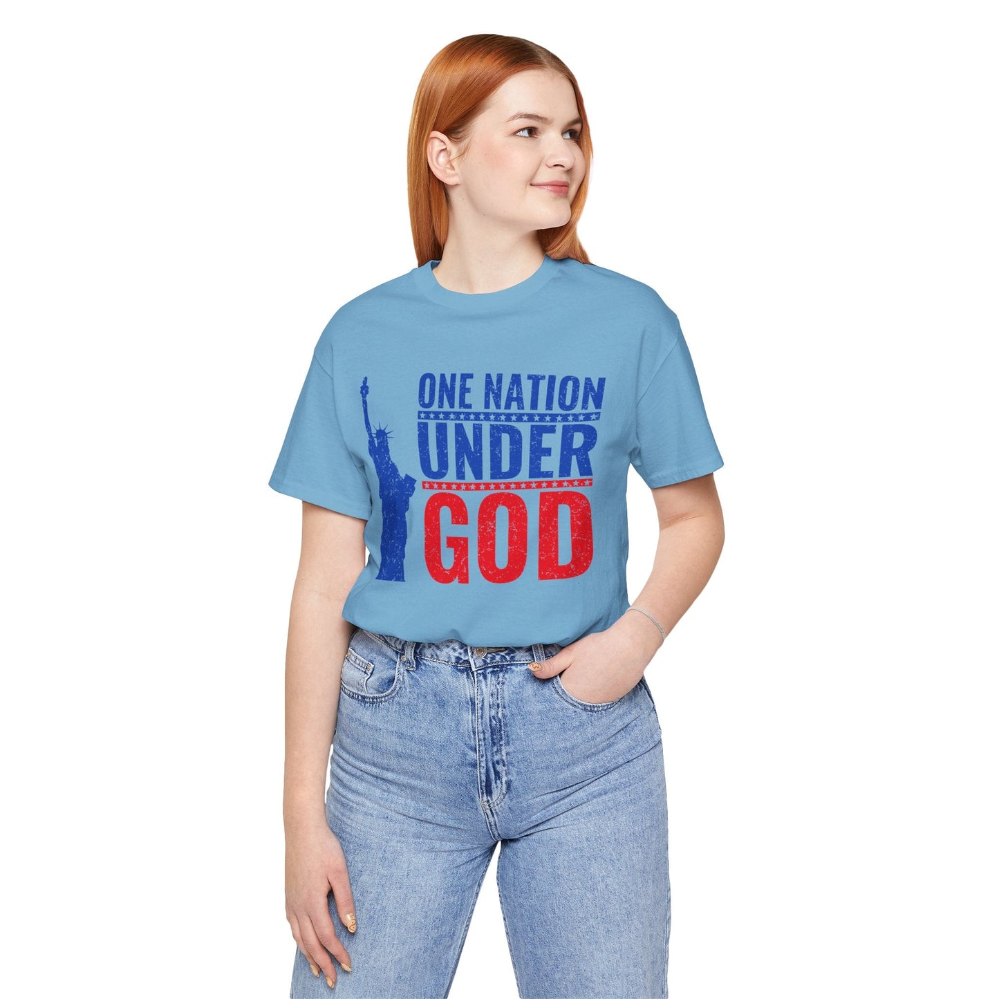 Statue of Liberty Patriotic Graphic Unisex Cotton T-Shirt a6