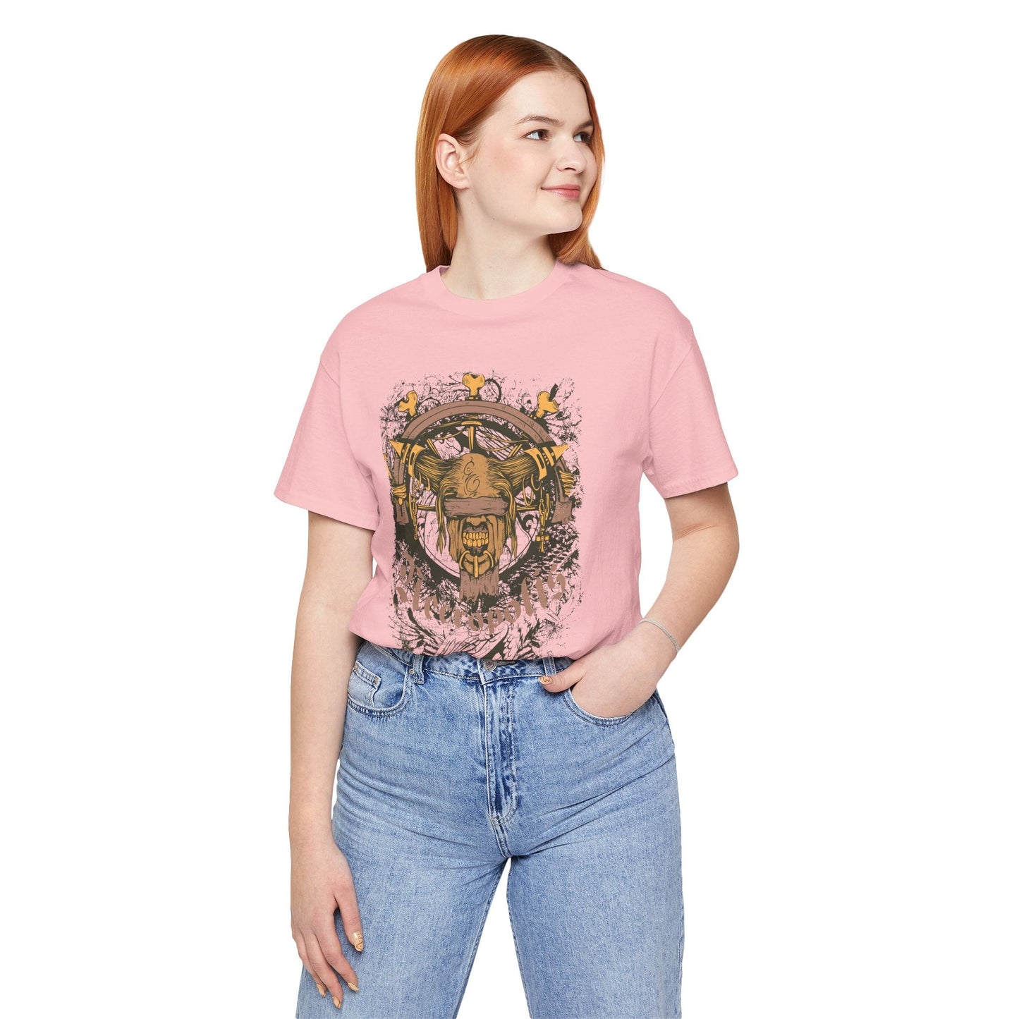 Skull Nordic Warrior Graphic Unisex Cotton T-Shirt r12