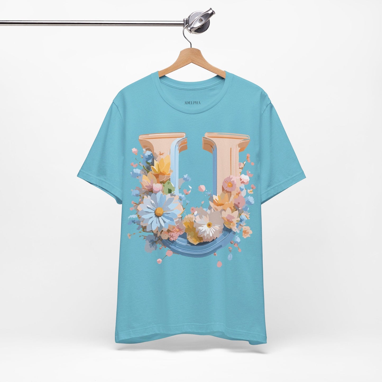 Letter U Shirt Unisex Graphic Tee By Adelpha Vintage Inspired Short Sleeve Art Design