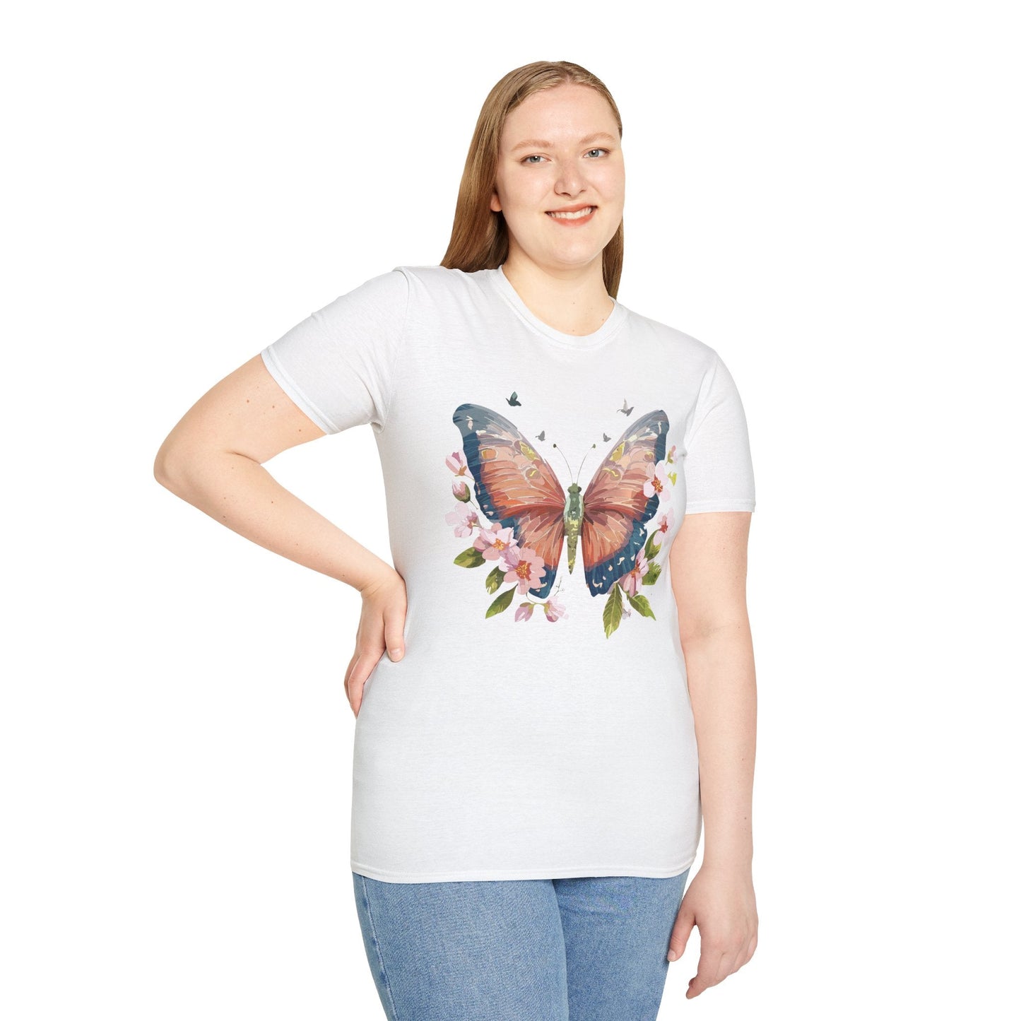 Unisex Monarch Butterfly T Shirt Softstyle 64000 Gildan Ring Spun Cotton Tee Lightweight Comfort