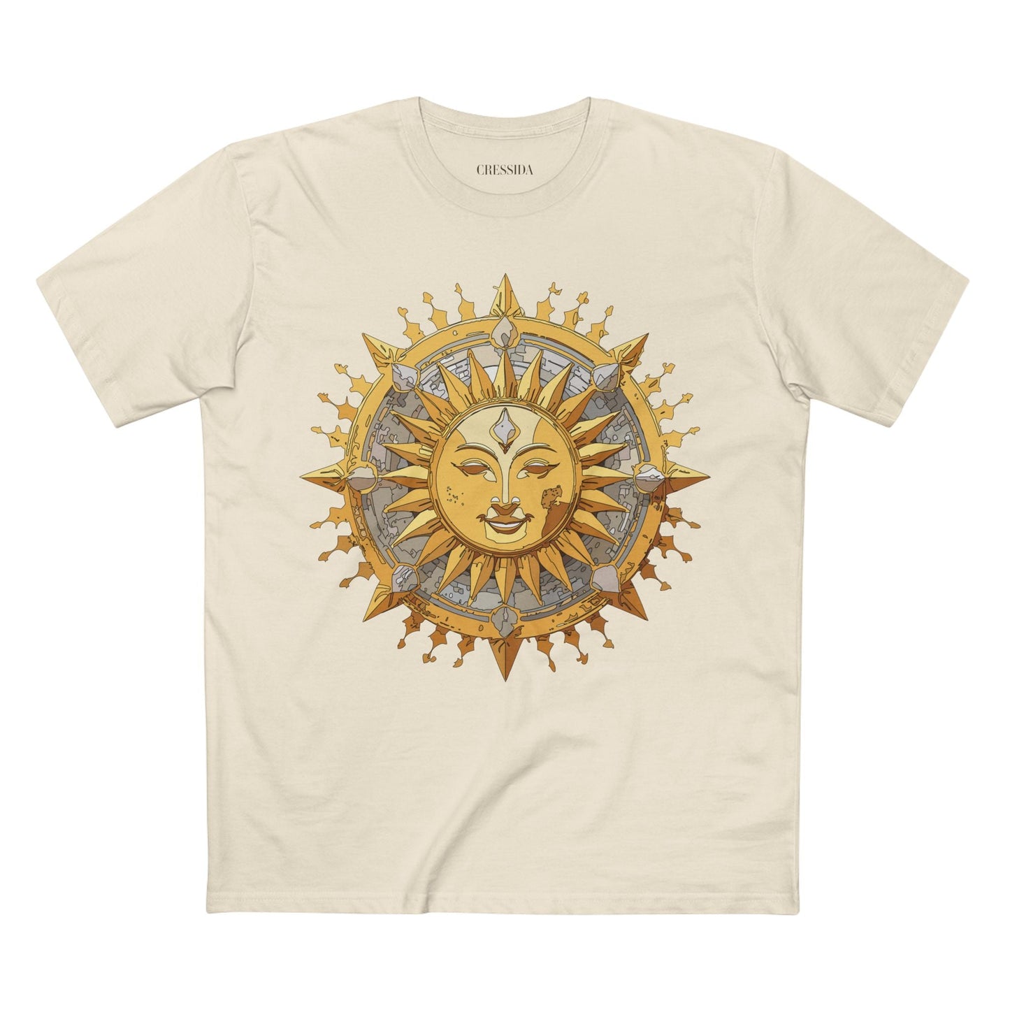 Gold Sun Graphic Unisex 100 Cotton T-Shirt with Golden Art Design 15