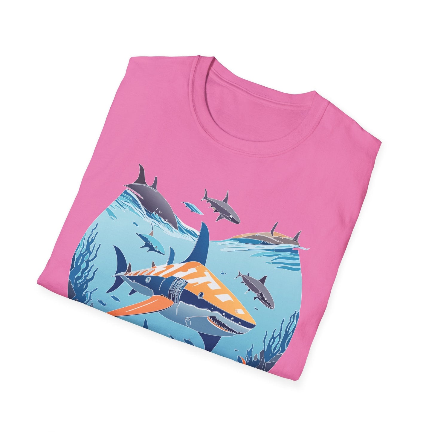 Ocean Tee Shirt Unisex Softstyle Gildan 64000 100 Percent Ring Spun Cotton Breathable U Boat Design
