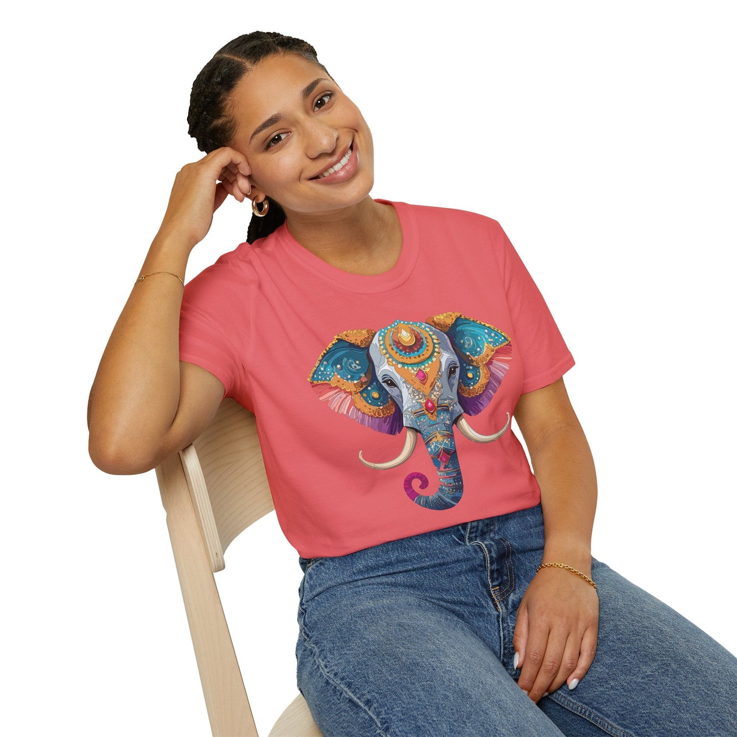 Elephant Shirt Unisex Elephant Tee Softstyle Cotton Gildan 64000 Animal Tee Graphic Elephant Tee