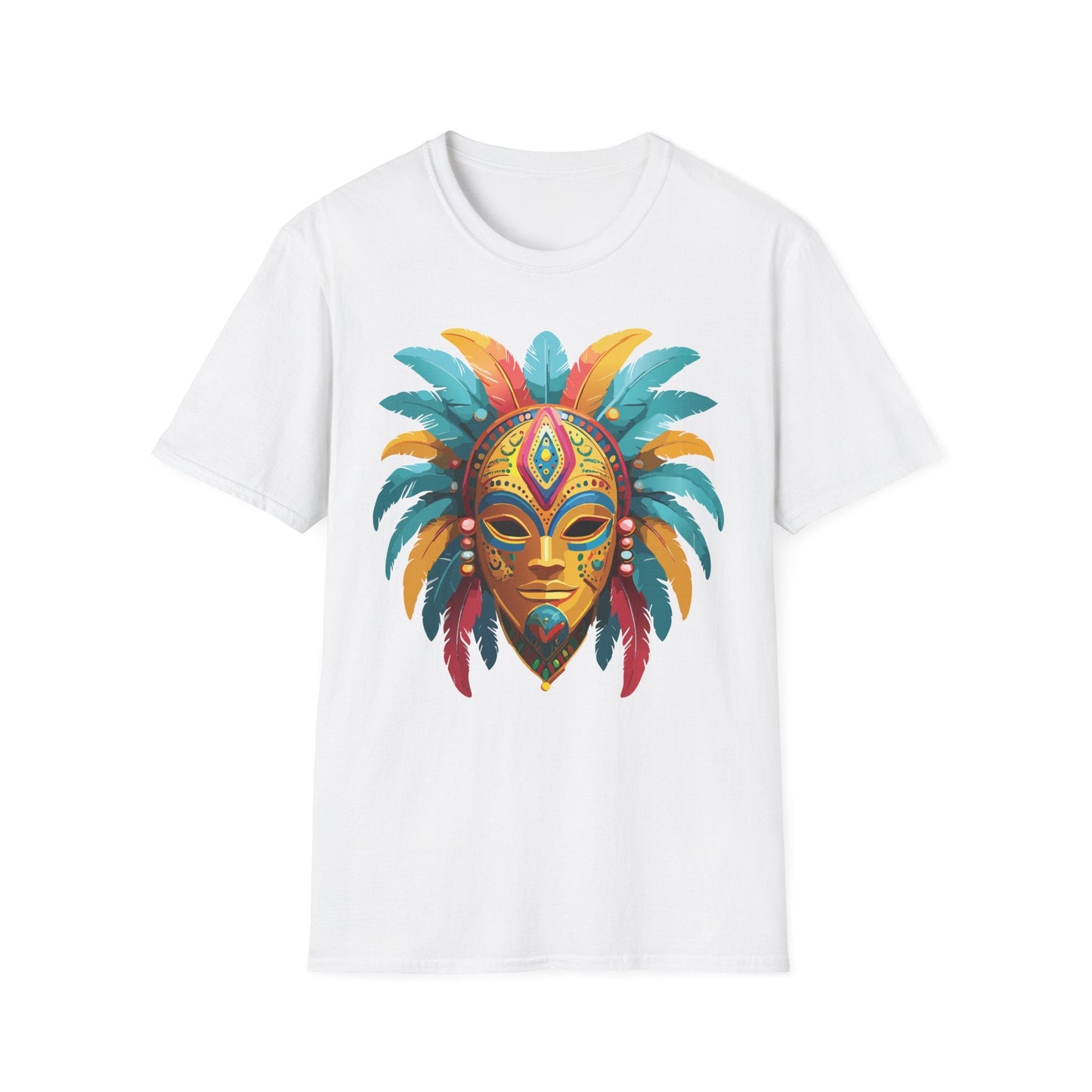 Unisex Mask Tee Shirt Masquerade Design Softstyle Gildan 64000 Comfortable Cotton Tee