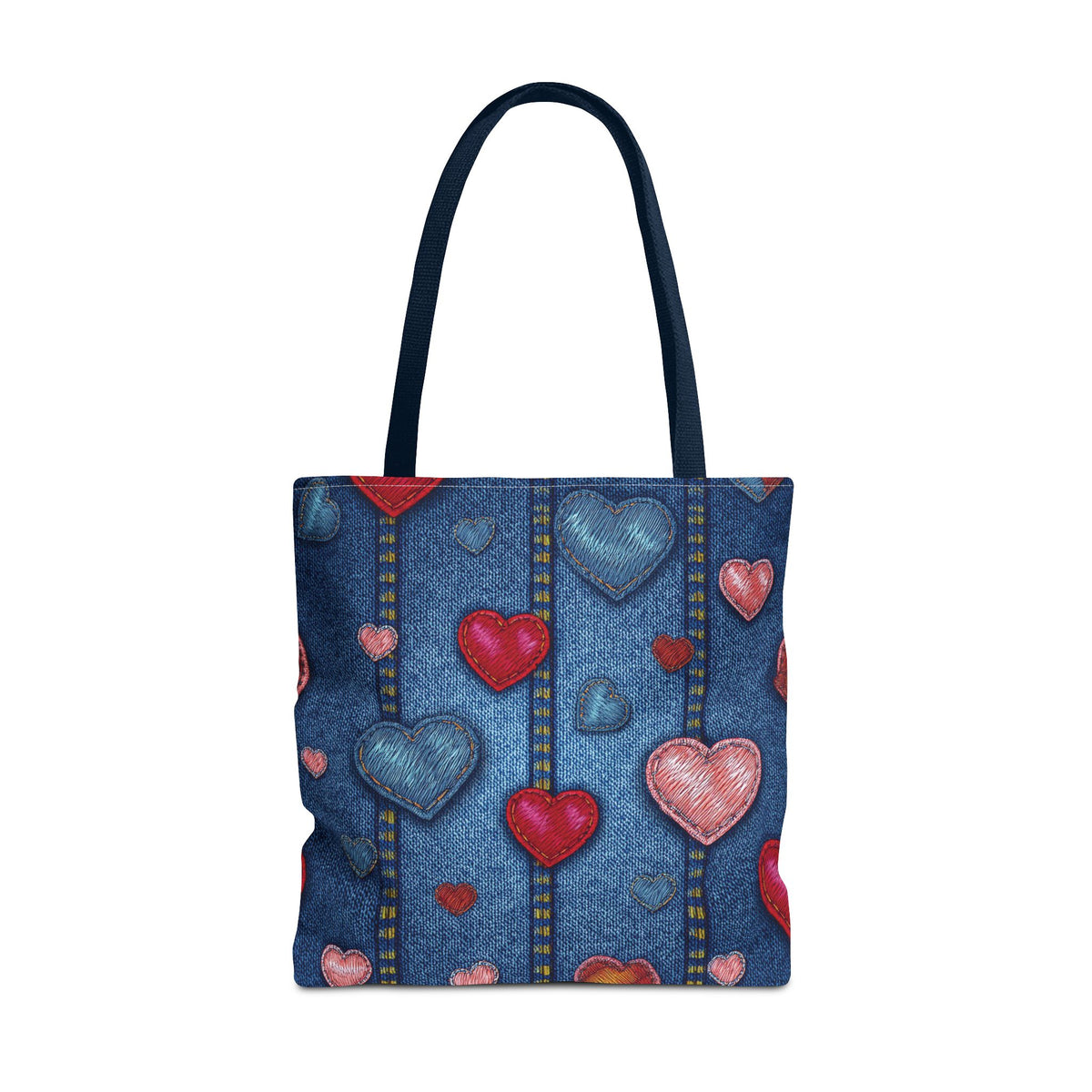 Love Day Graphic Design Denim Fabric Imitation Print Unisex Canvas Bag POLY 3 Sizes Tote Bag 201-25