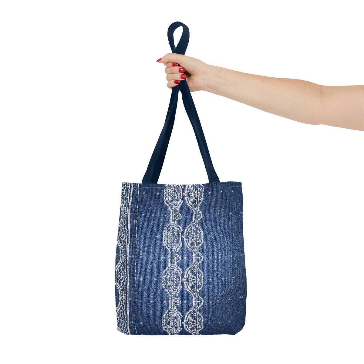 Denim Fabric Imitation Print Unisex Canvas Bag Poly Spun 3 Sizes Tote Bag 106
