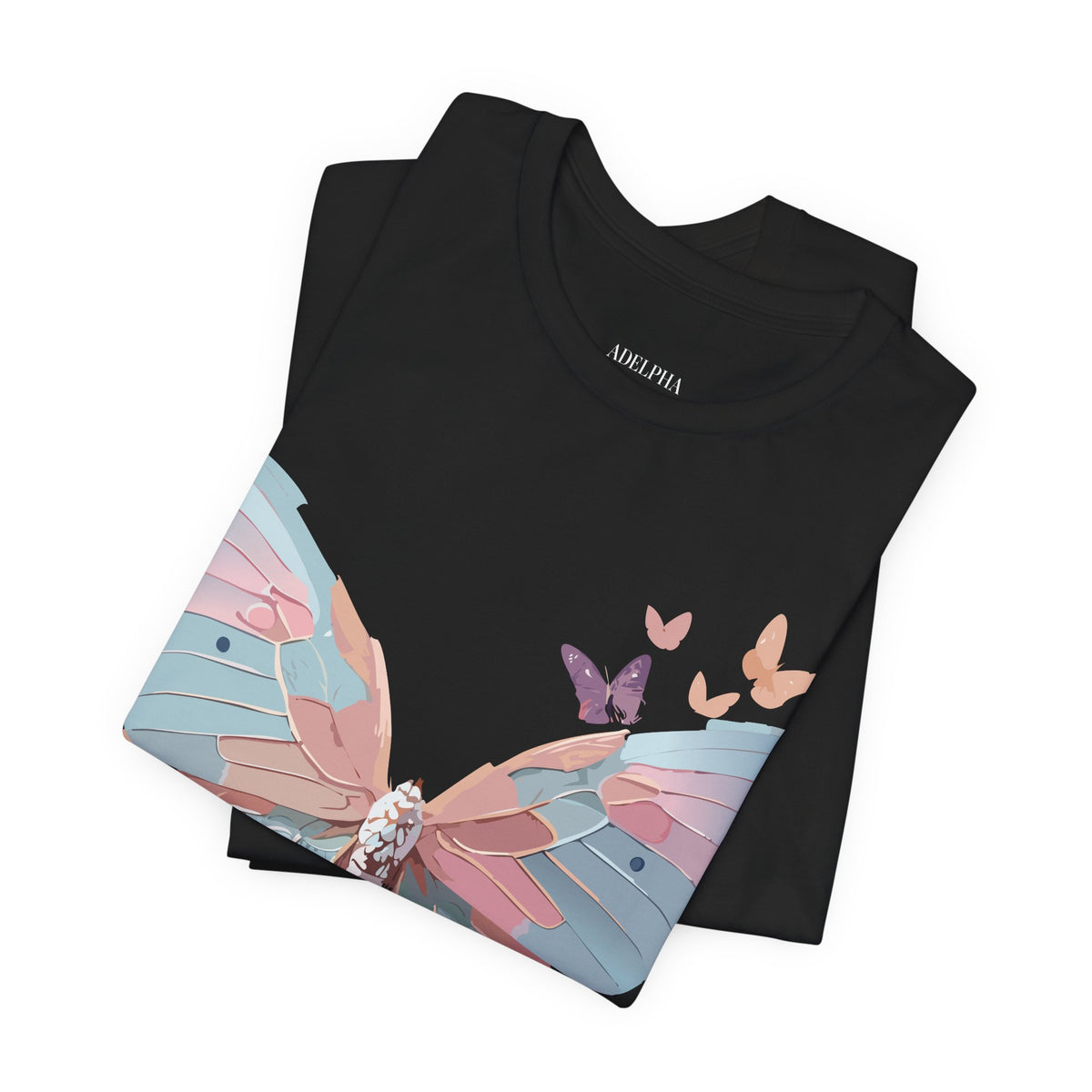 Butterfly Graphic Unisex Cotton Bella+Canvas Tee with Art Design n75