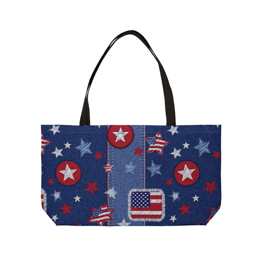 4th of July Denim Print Yoga Bag High-Quality 100% Spun Poly 24x13 Canvas Bag 66