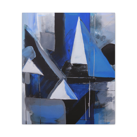 Blue Abstract Painting Print Canvas 20x24,20x30,24x30, 24x32,24x36,30x40, 32x48,36x48,40x60 Pine-Wood Inner Frame ABS-26