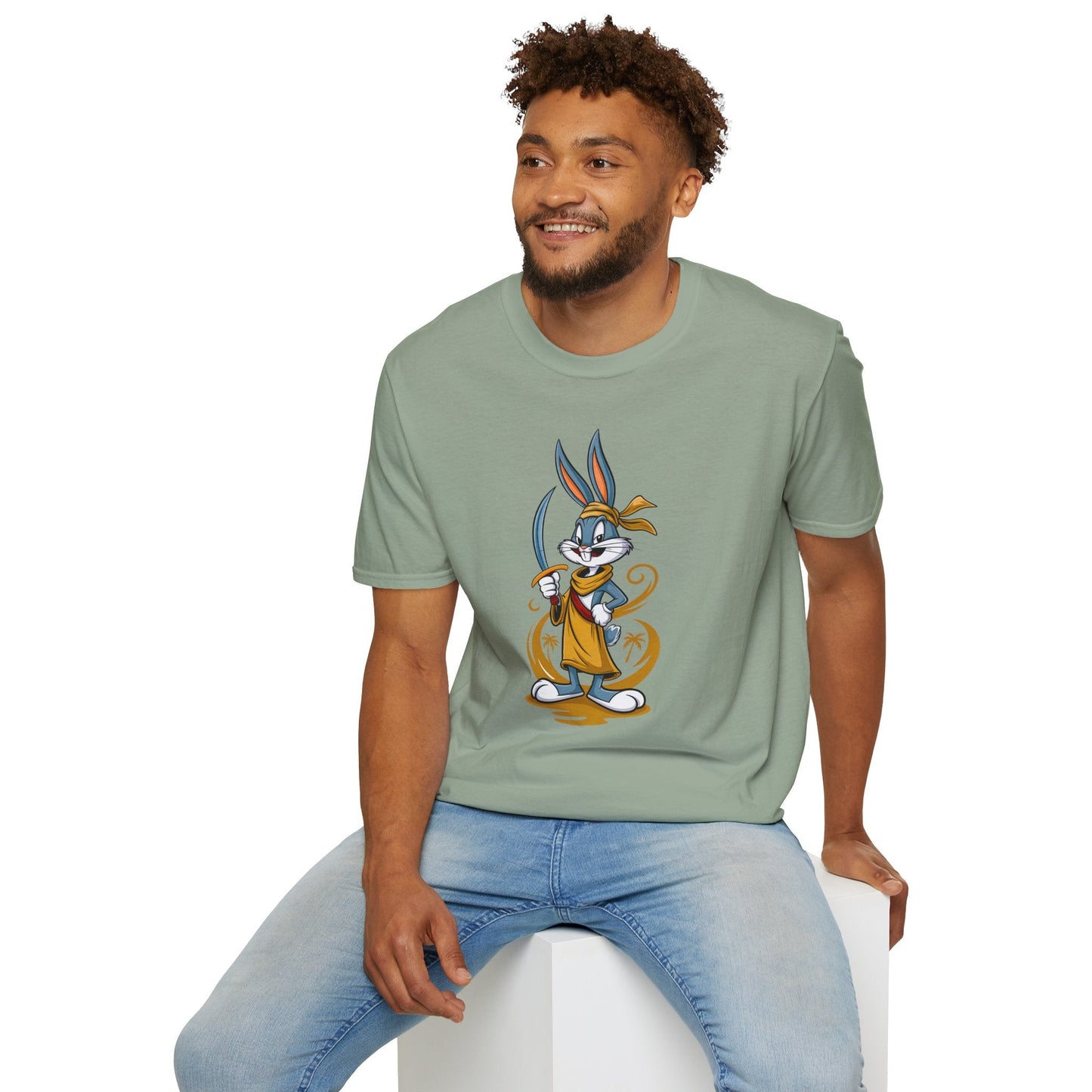 Cartoon Bunny Graphic Unisex Cotton Animal Animation Artwork Design Tee 27