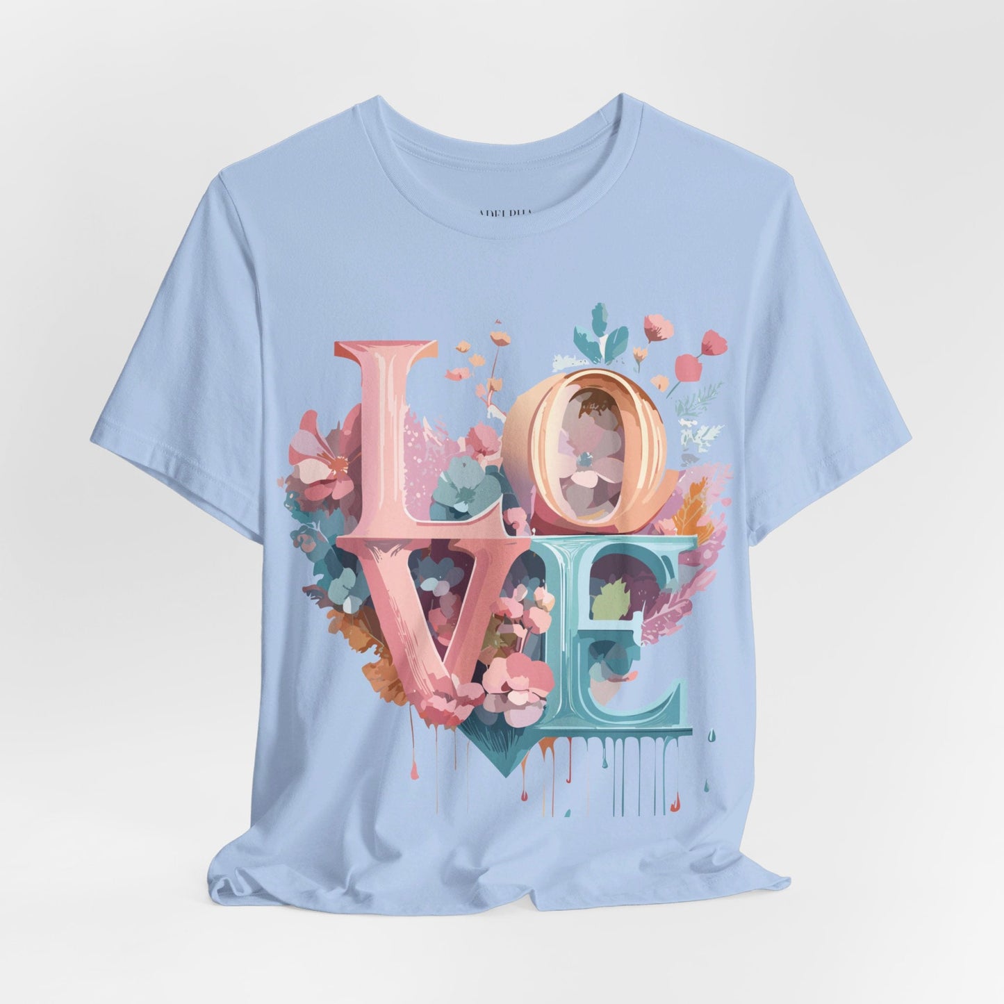 Valentine Day Graphic Unisex 100 Cotton Vintage Artwork with Love and Flower Design Tee 53