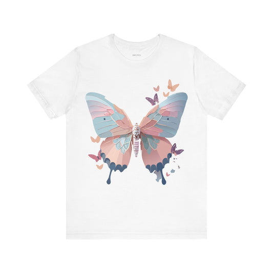 Butterfly Graphic Unisex Cotton Bella+Canvas Tee with Art Design n109