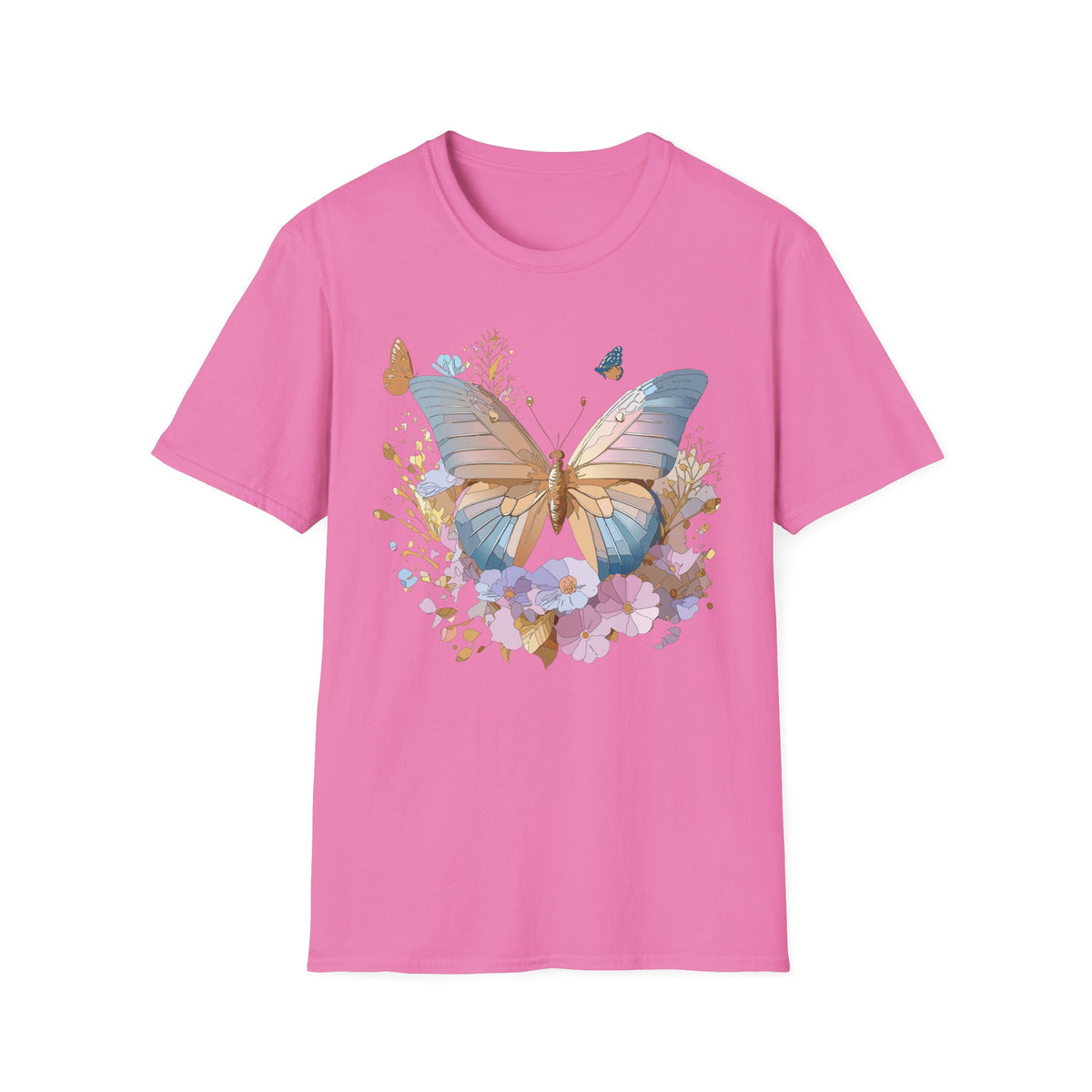 Butterfly Floral Tee — Pastel Garden Butterfly Graphic Tee Unisex 100 Cotton Gildan T-Shirt