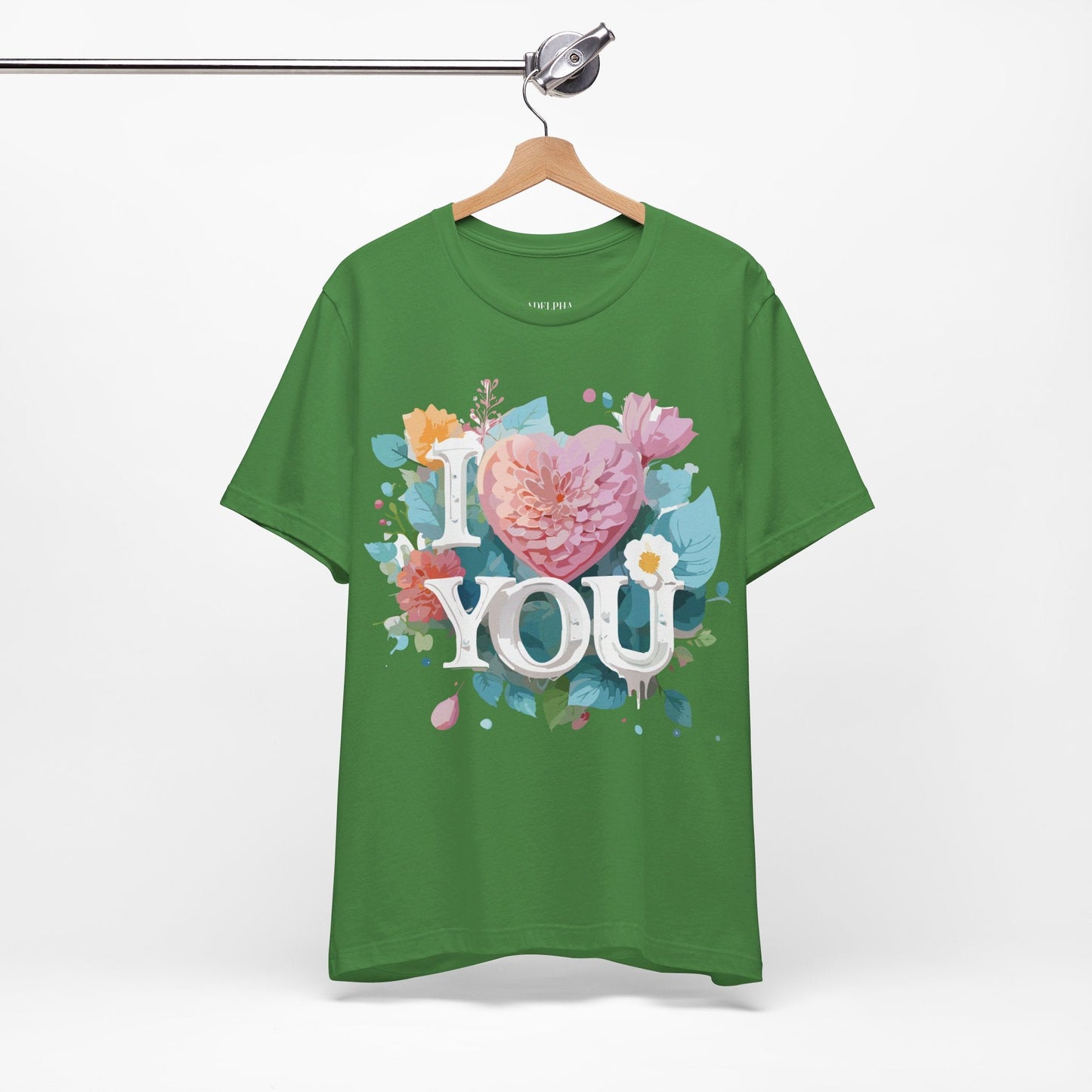 Valentine Day Graphic Unisex 100 Cotton Vintage Artwork with Love and Flower Design Tee 9