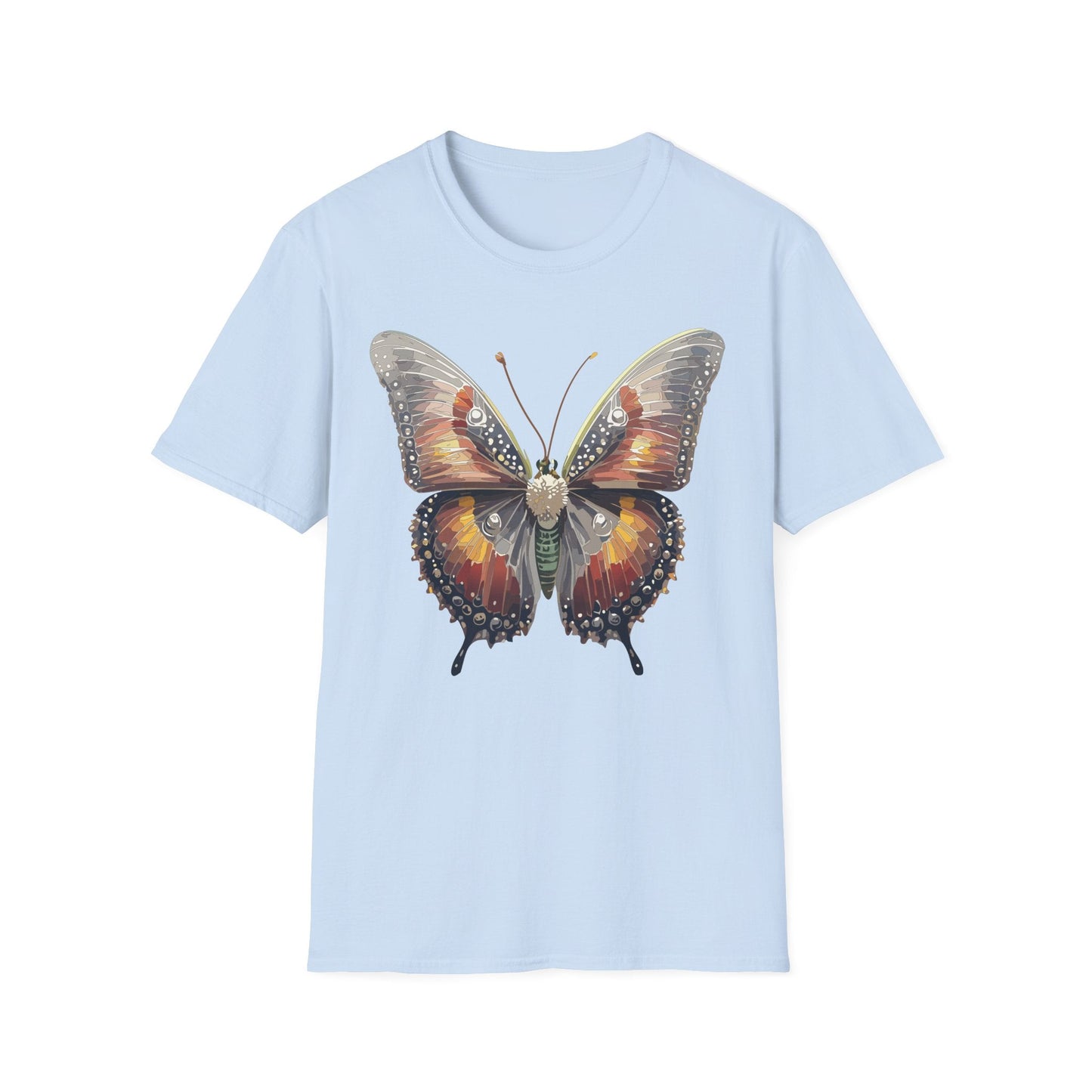 Butterfly Shirt Unisex Lightweight 100 Cotton Gildan Softstyle 64000 Tee Monarch Butterfly Design