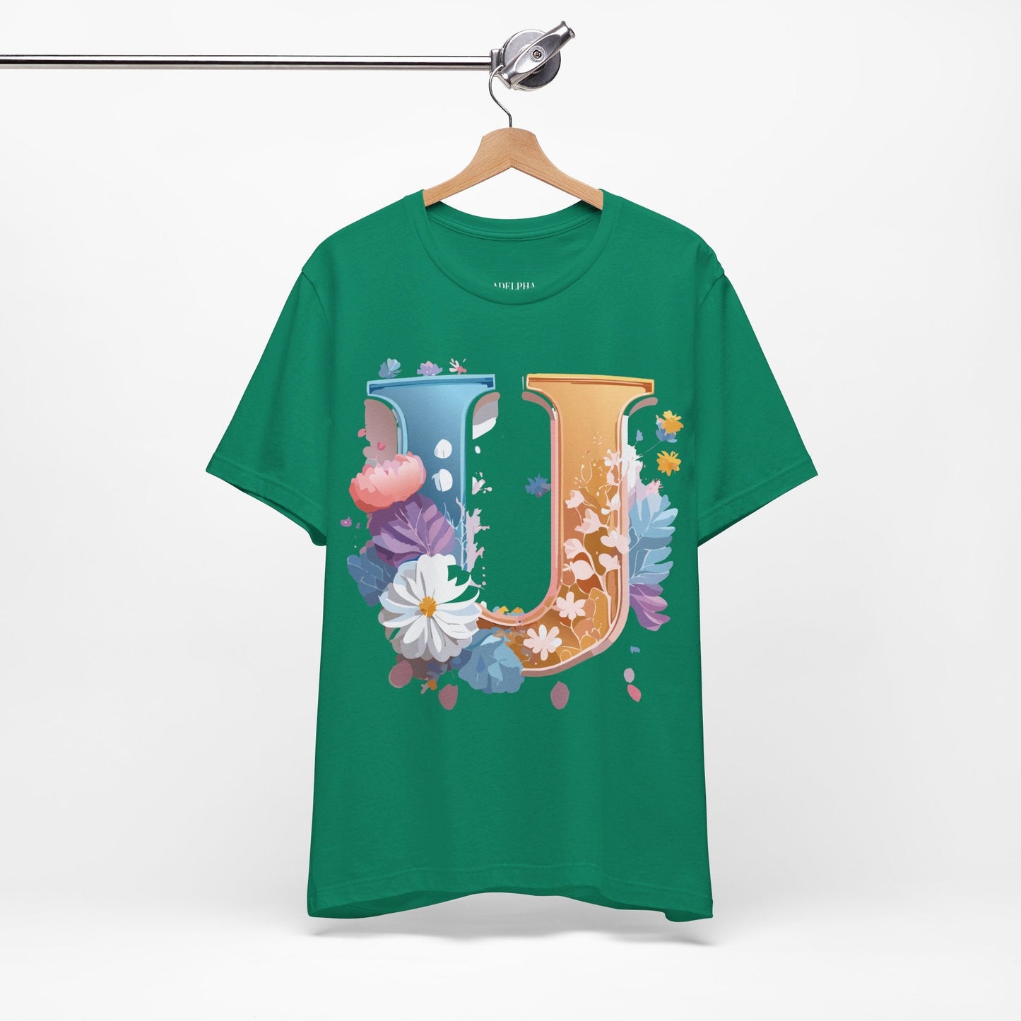 Letter U Graphic Tee Unisex Jersey Short Sleeve Premium Adelpha Art Design Shirt