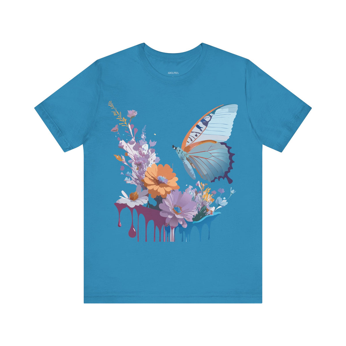 Butterfly Graphic Unisex Cotton Bella+Canvas Tee with Art Design n89