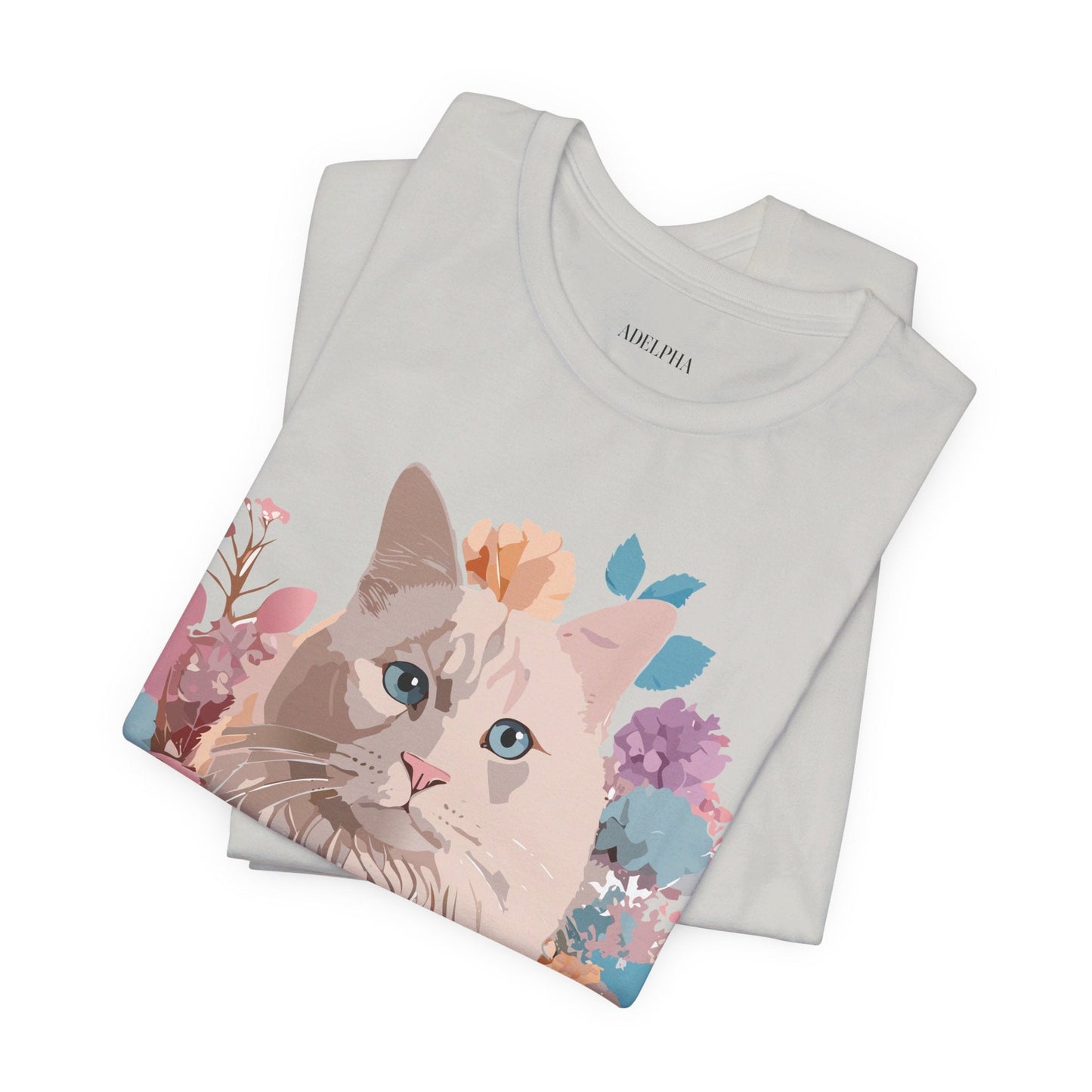 Cat Graphic Tee Unisex Short Sleeve Shirt With Vintage Art Adelpha