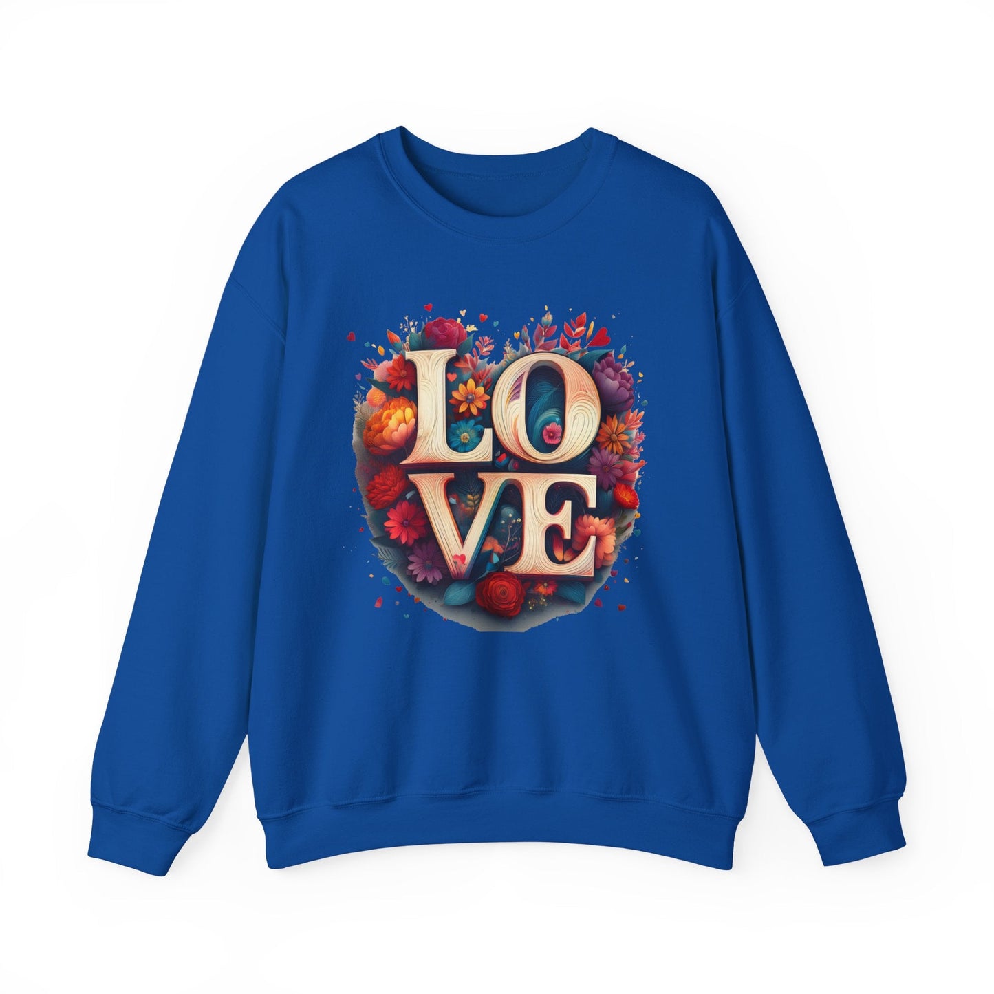 Floral Love Sweatshirt Unisex Valentines Day Gift Love Flower Crewneck Sweatshirt