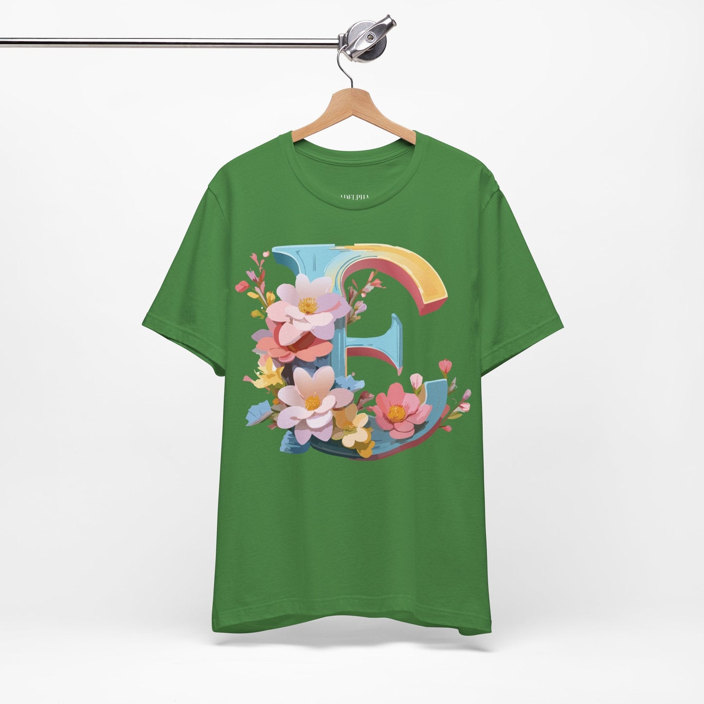 Letter E Shirt Unisex Graphic Tee By Adelpha Vintage Inspired Short Sleeve Casual