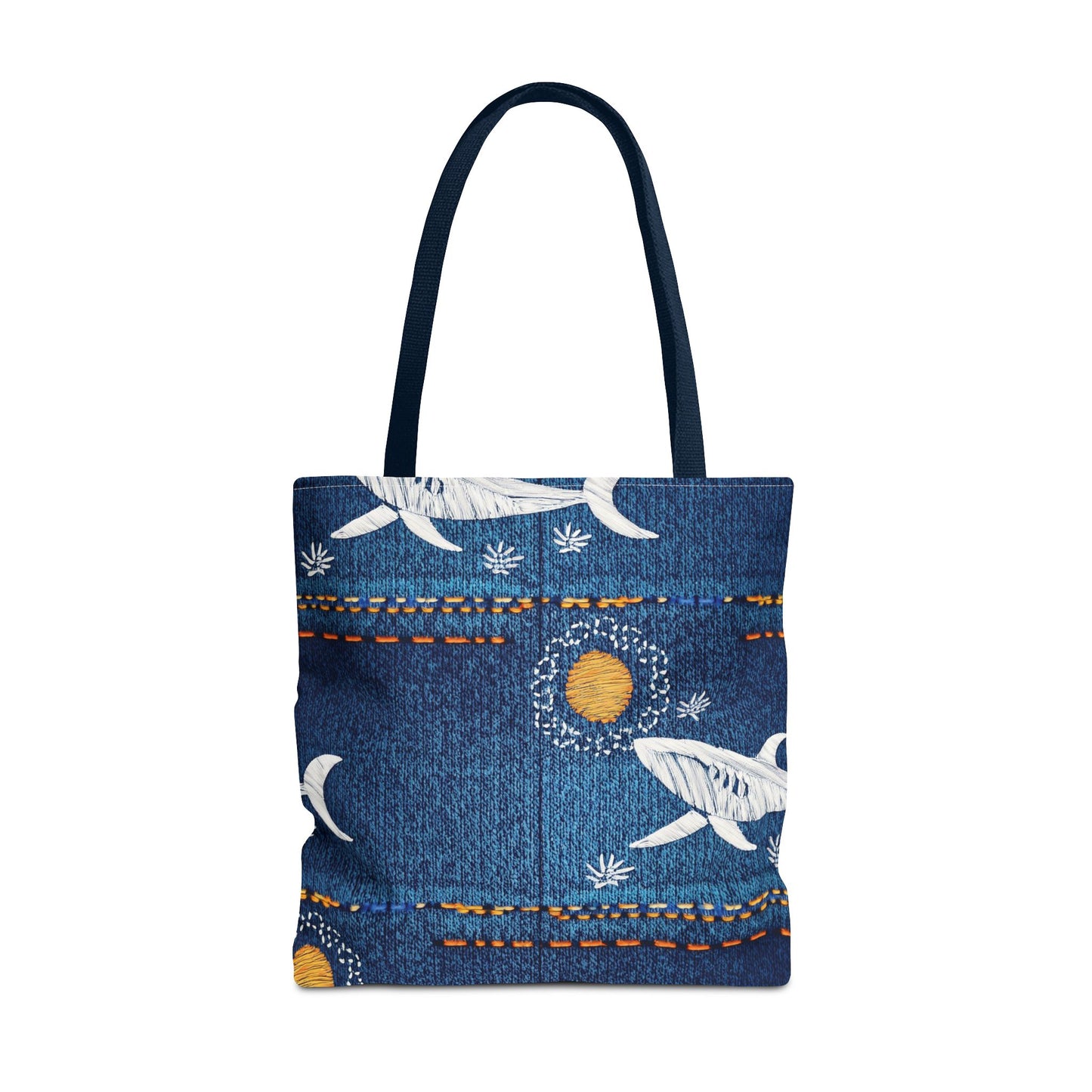 Denim Fabric Imitation Print Unisex Canvas Bag Poly Spun 3 Sizes Tote Bag 182-17