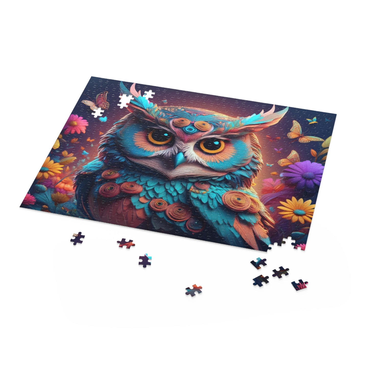 Puzzles-46 Kids Owl Puzzle 500-Piece  Floral Owl Puzzle 500-Piece, Birds Kids Puzzles Size: 16" x 20",  Ages 9+