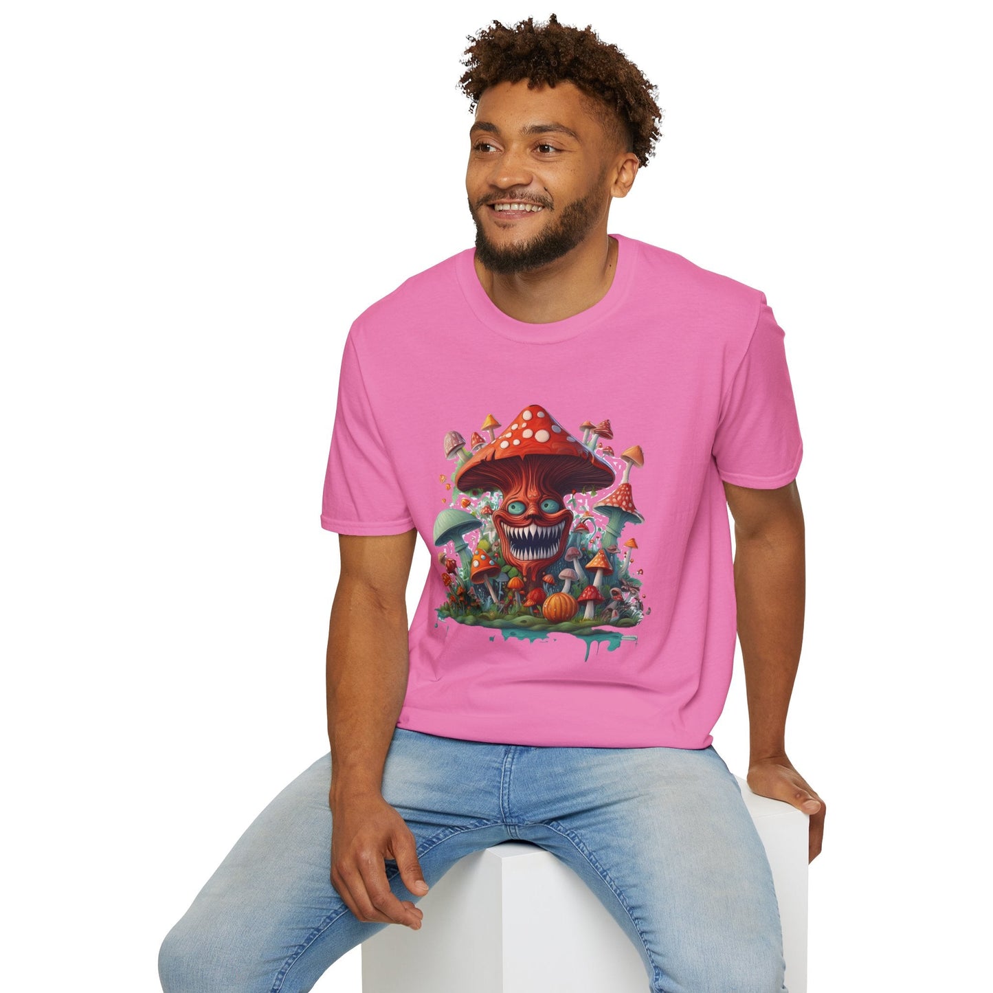 Unisex Mashroom Tee Shirt With Funny Mashroom Design Fungus Humor Softstyle Cotton