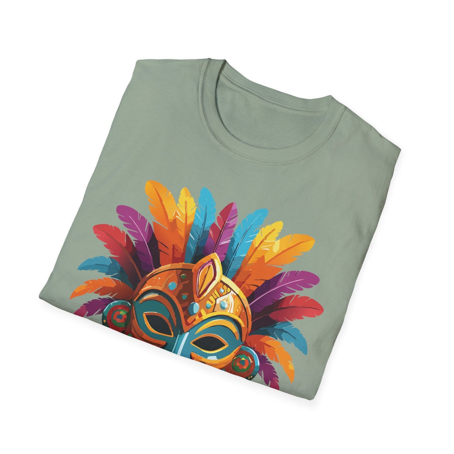 Unisex Gildan Mask T Shirt Softstyle 64000 With Art Design Lightweight Cotton Tee