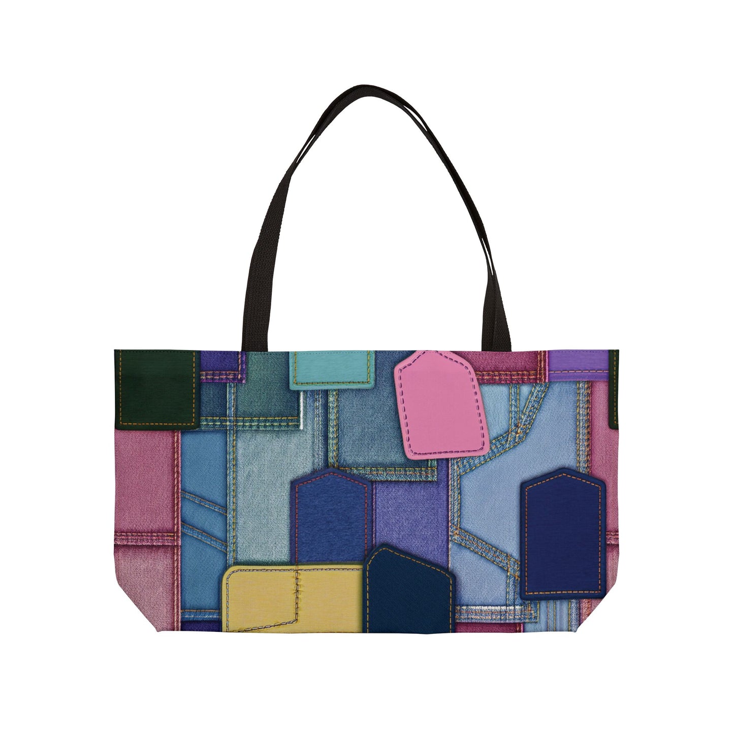 Denim Print Yoga Bag High-Quality 100% Spun Polyester 24x13 Canvas Gym Bag 50