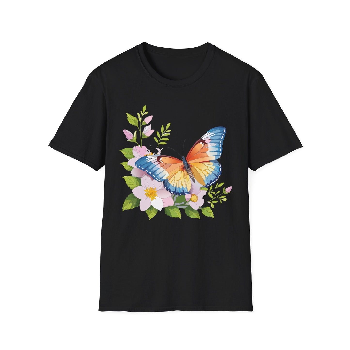 Butterfly T Shirt Unisex Monarch Design Gildan Softstyle 64000 Ring Spun Cotton Tee