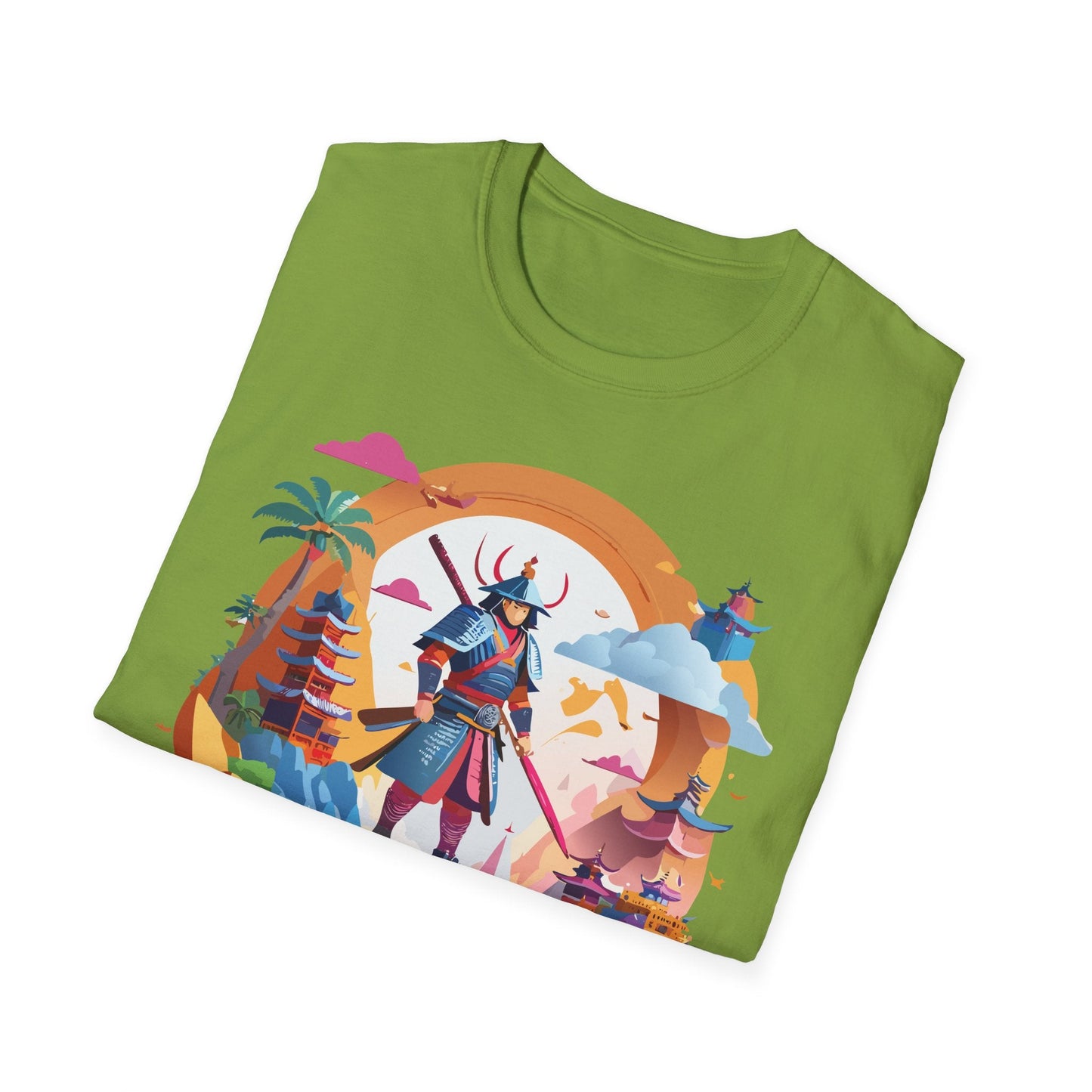 Samurai T Shirt Unisex Gildan Softstyle 64000 100 Percent Ring Spun Cotton Lightweight Tee