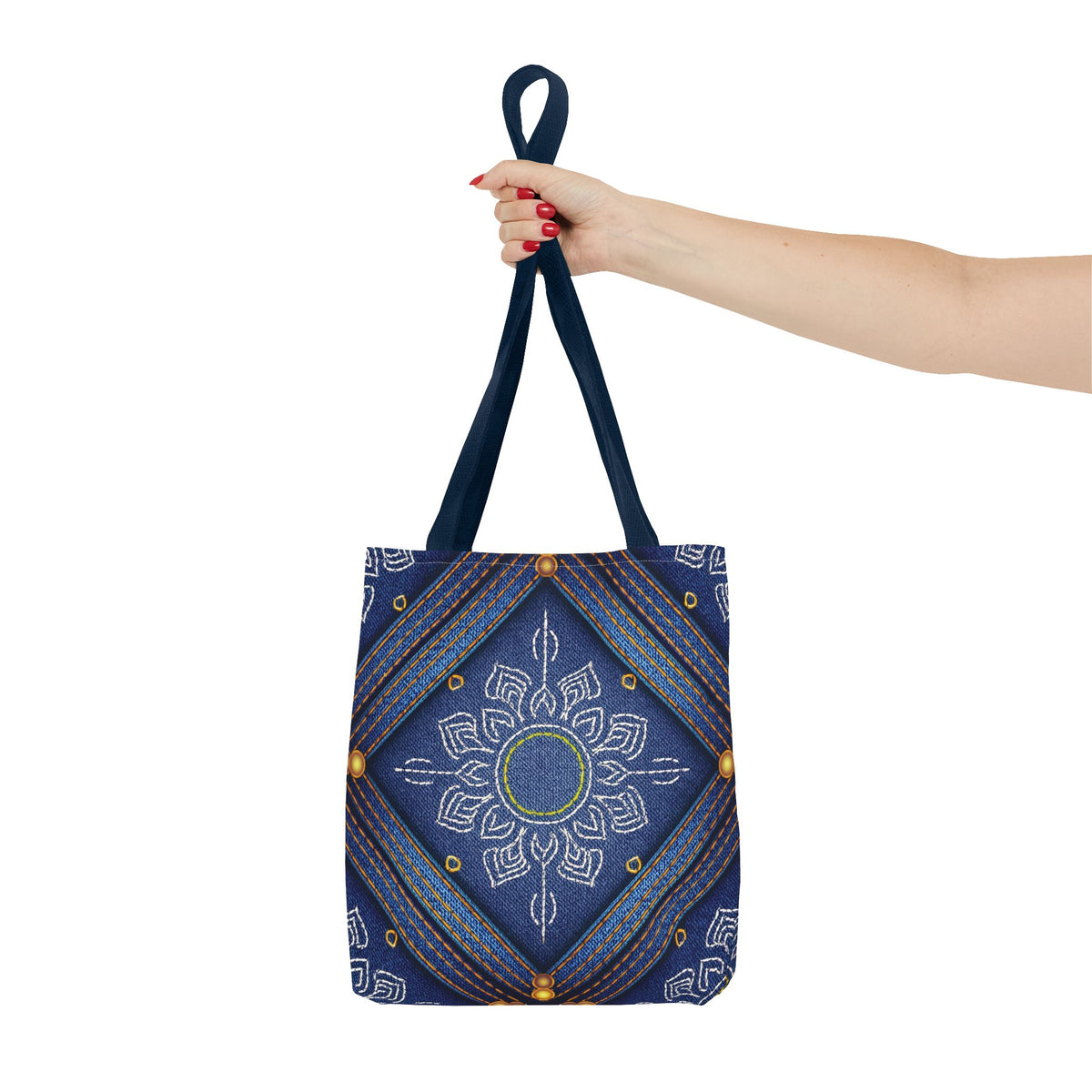 Diwali Graphic Denim Fabric Imitation Print Unisex Canvas Bag Poly Spun 3 Sizes Tote Bag 205-6