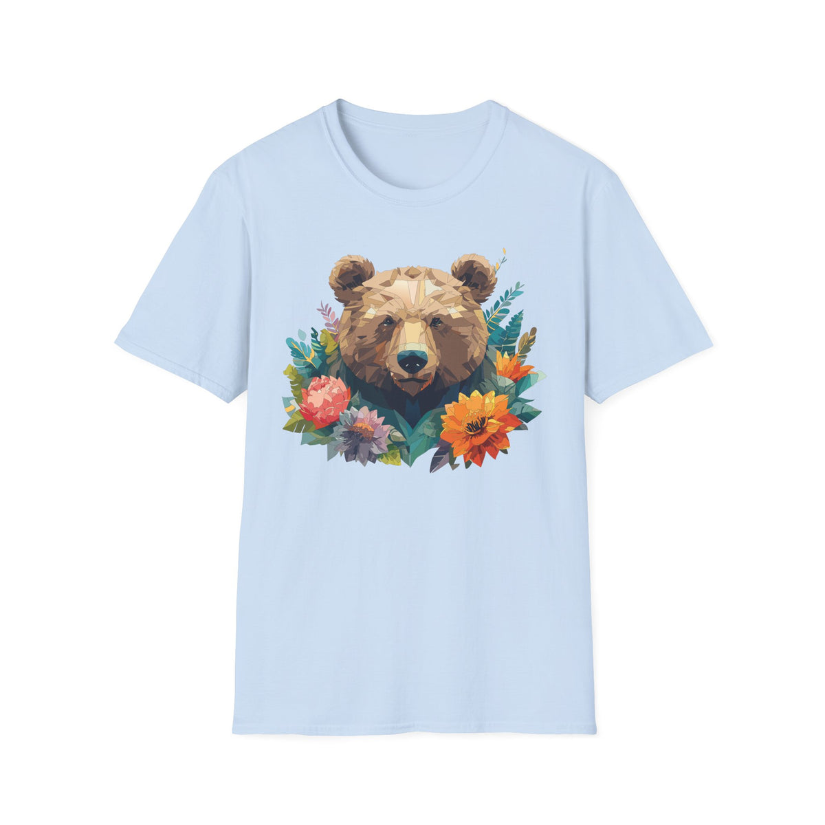 Geometric Bear Floral Shirt | T-Shirt