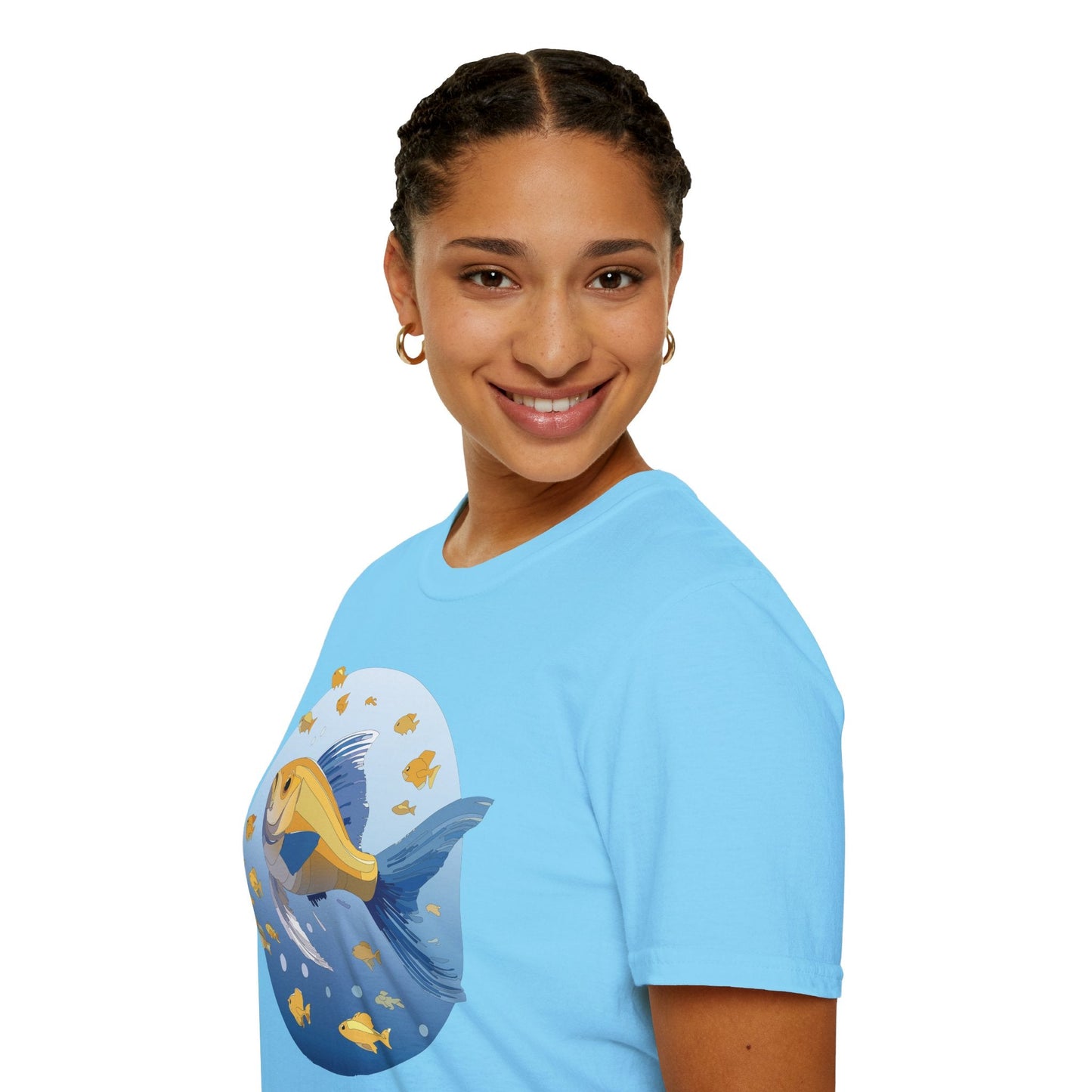 Fish Art Graphic Tee Shirt For Men And Women Unisex Cotton Softstyle Tee With Fish Artwork Design