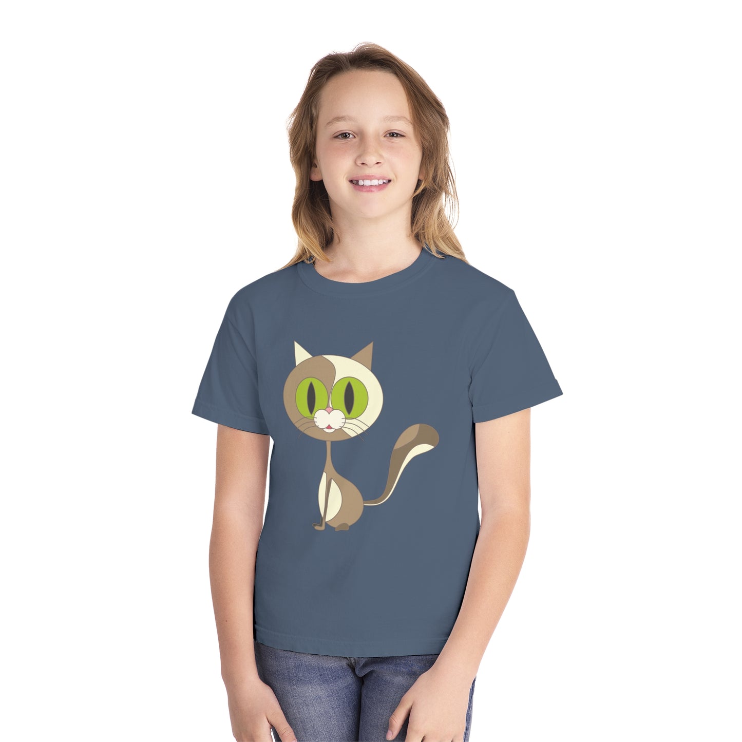 Youth Tee Shirt with Little Cat