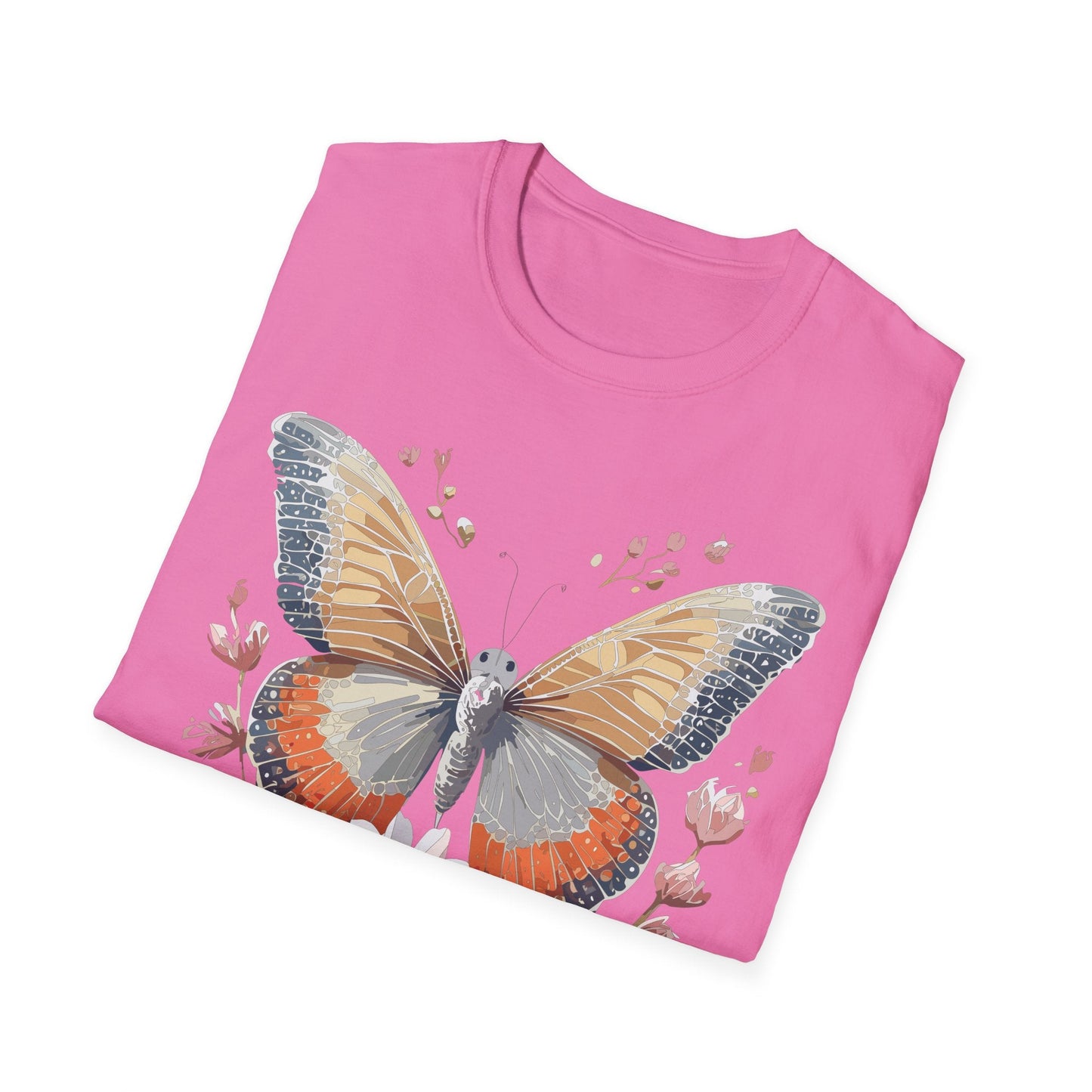 Unisex Butterfly T Shirt Softstyle Gildan 64000 Comfortable Durable Tee For Everyday Wear